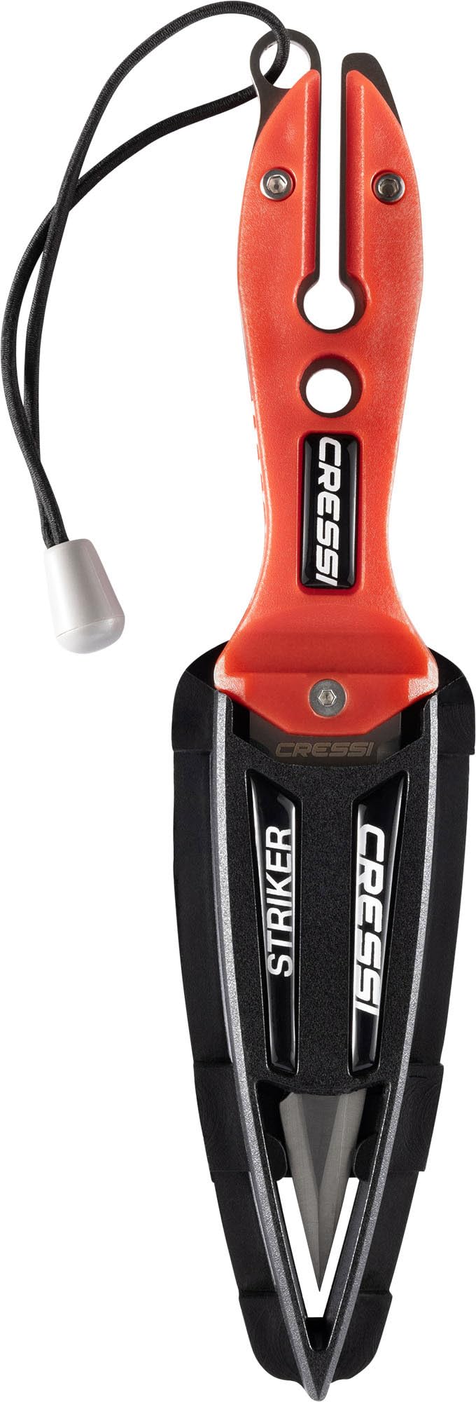 CRESSI Striker Knife, Coltello da Immersione Unisex Adulto, Rosso/Nero, 22cm