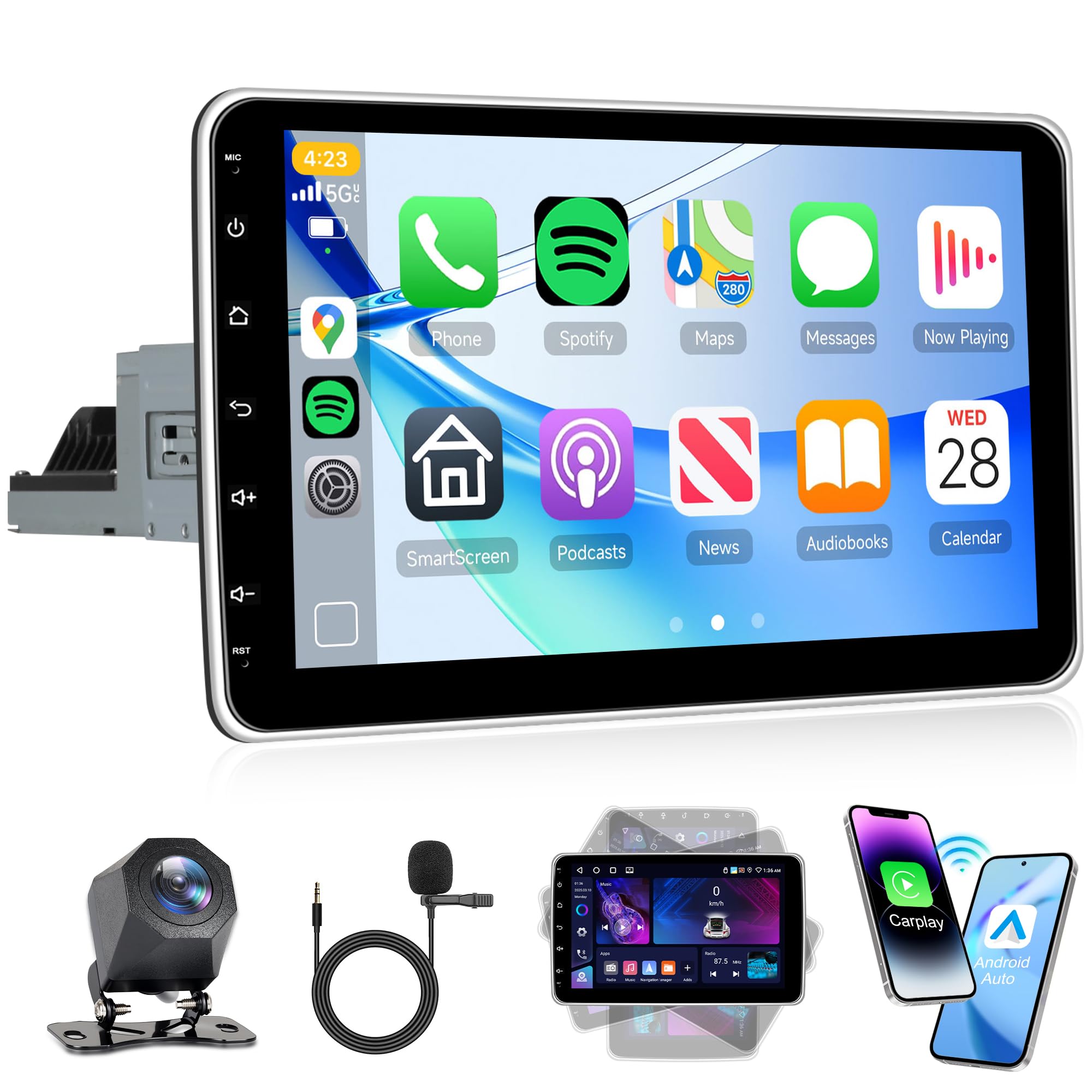 Autoradio Android 1 Din 4G+64G con Carplay Wireless