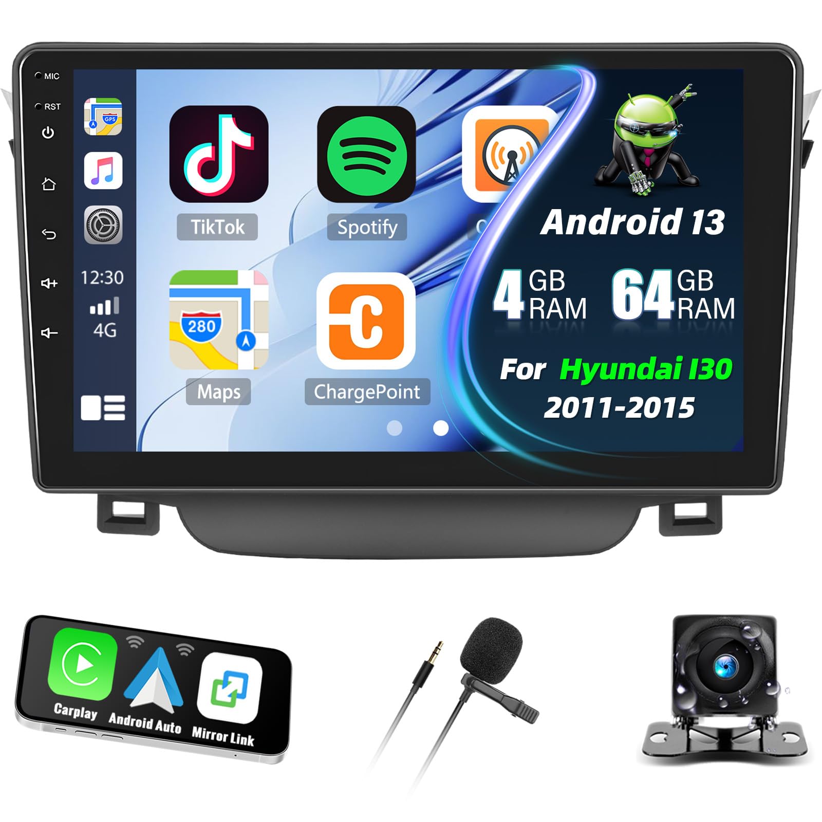 Sixtop Autoradio Android 13 9" per Hyundai I30 4G+64G