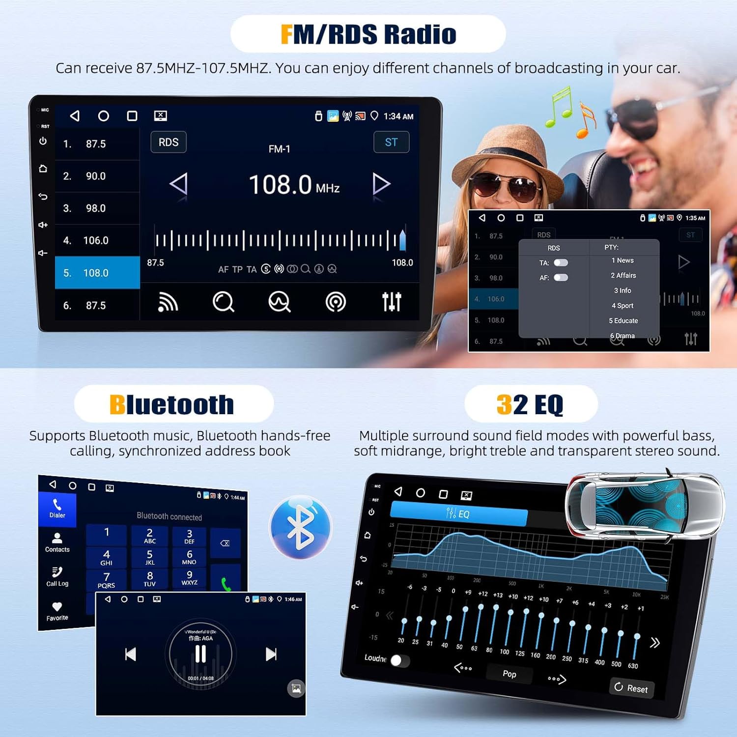 Sixtop Autoradio Android 13 9" per Hyundai I30 4G+64G - immagine 4