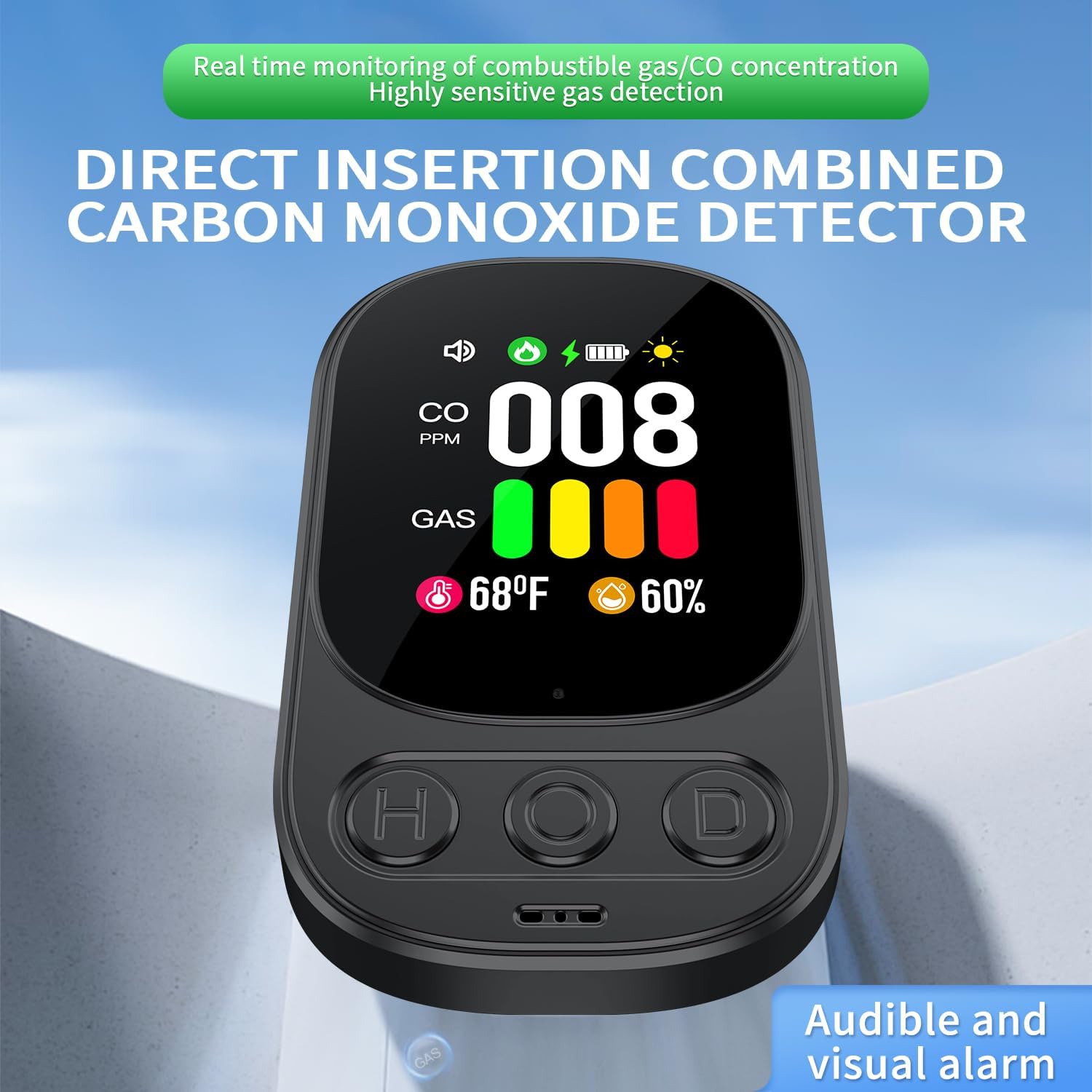 Rilevatore Gas e Monossido di Carbonio con Spina, Nero - immagine 6