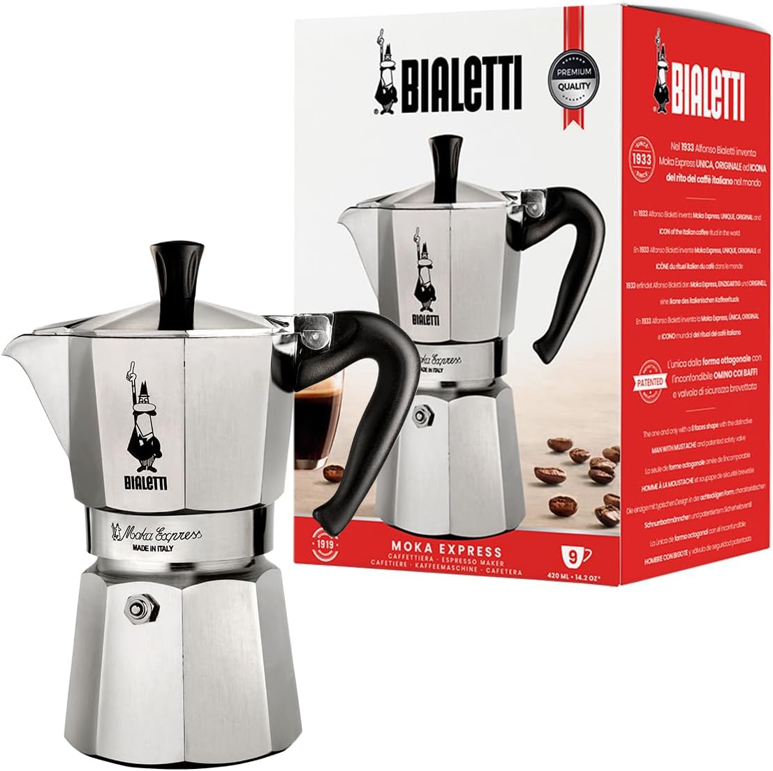 Bialetti Moka Express - Caffettiera in alluminio 9 tazze - immagine 1