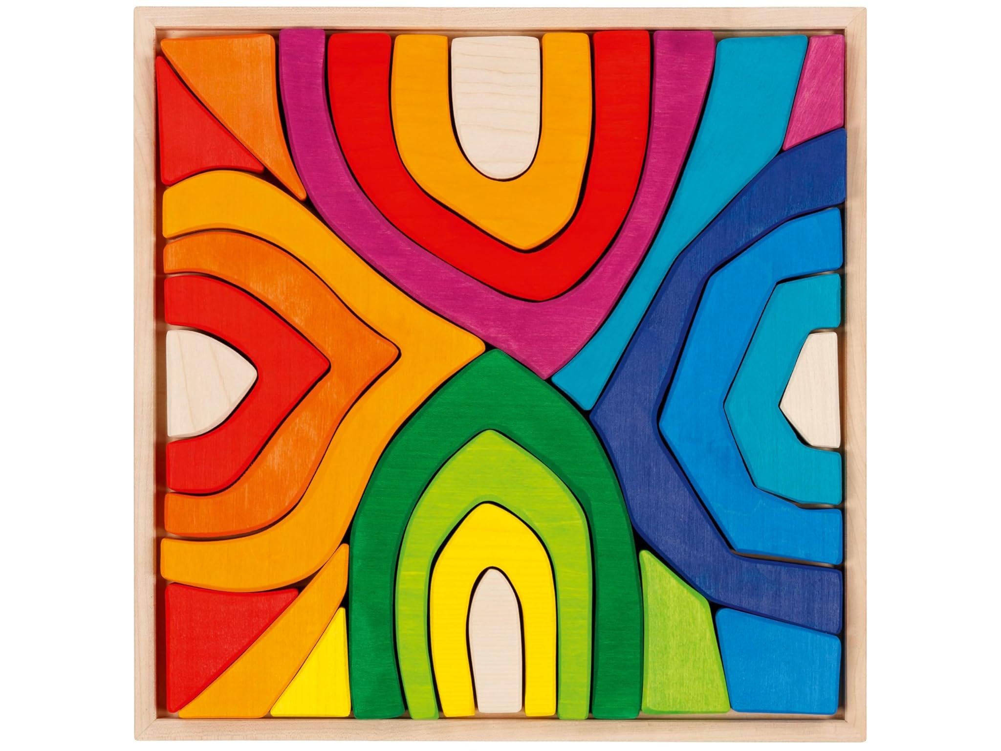 Goki 58471 - Set di 25 Blocchi per Costruzione, 4 Stagioni, 33 x 33 x 3 cm