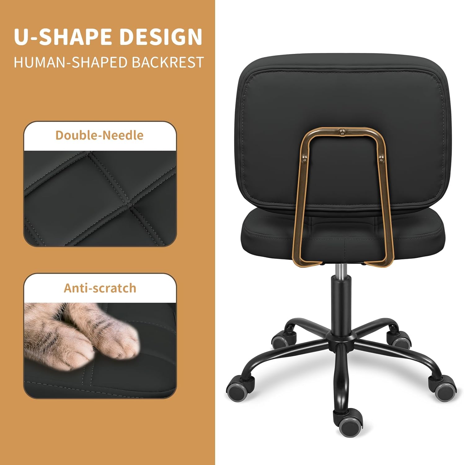 Leader Accessories Sedia da Ufficio Ergonomica, Nero - immagine 7