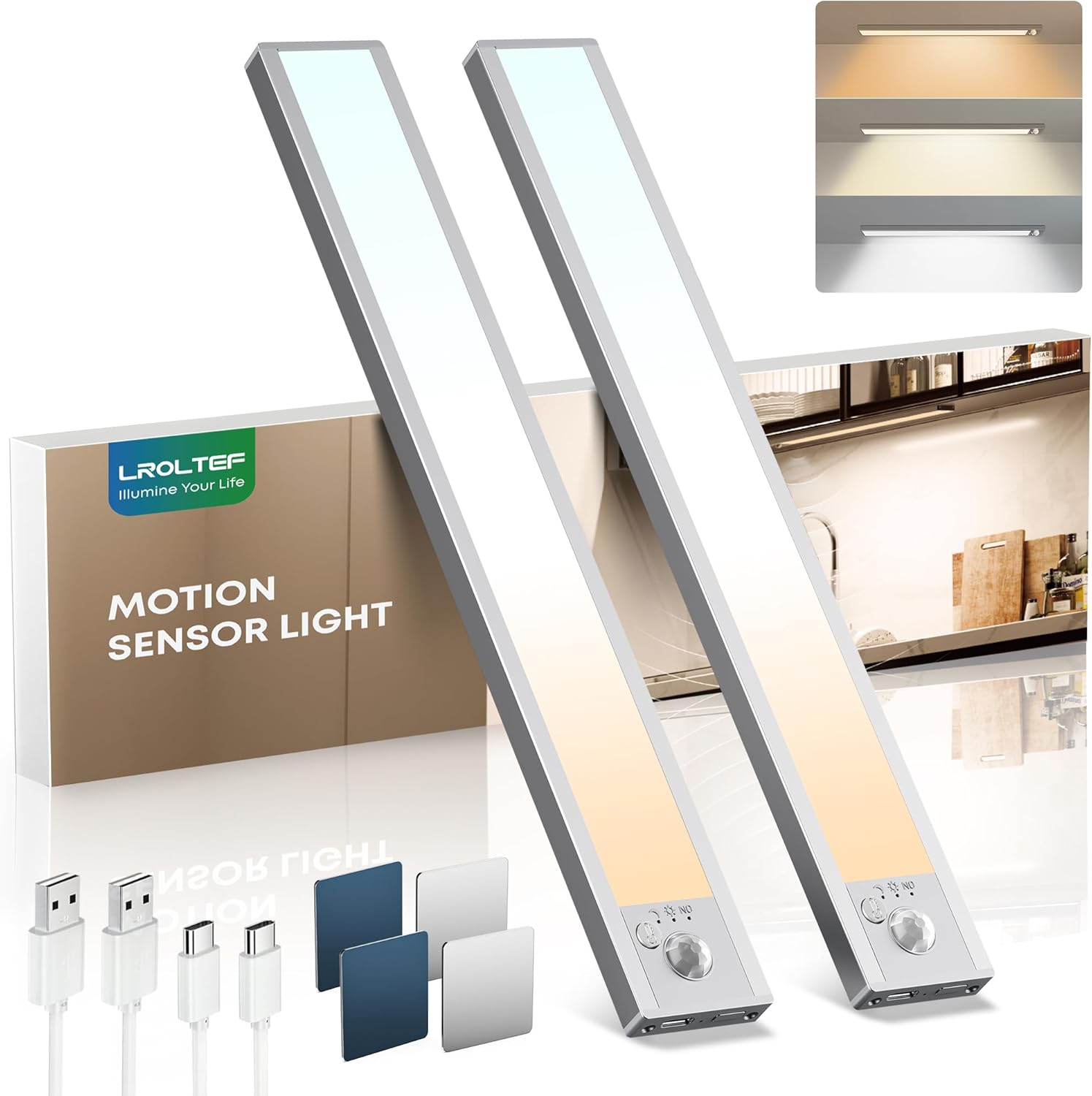 Luce LED Sottopensile Cucina 21CM 1500mAh 2 Pezzi - immagine 1