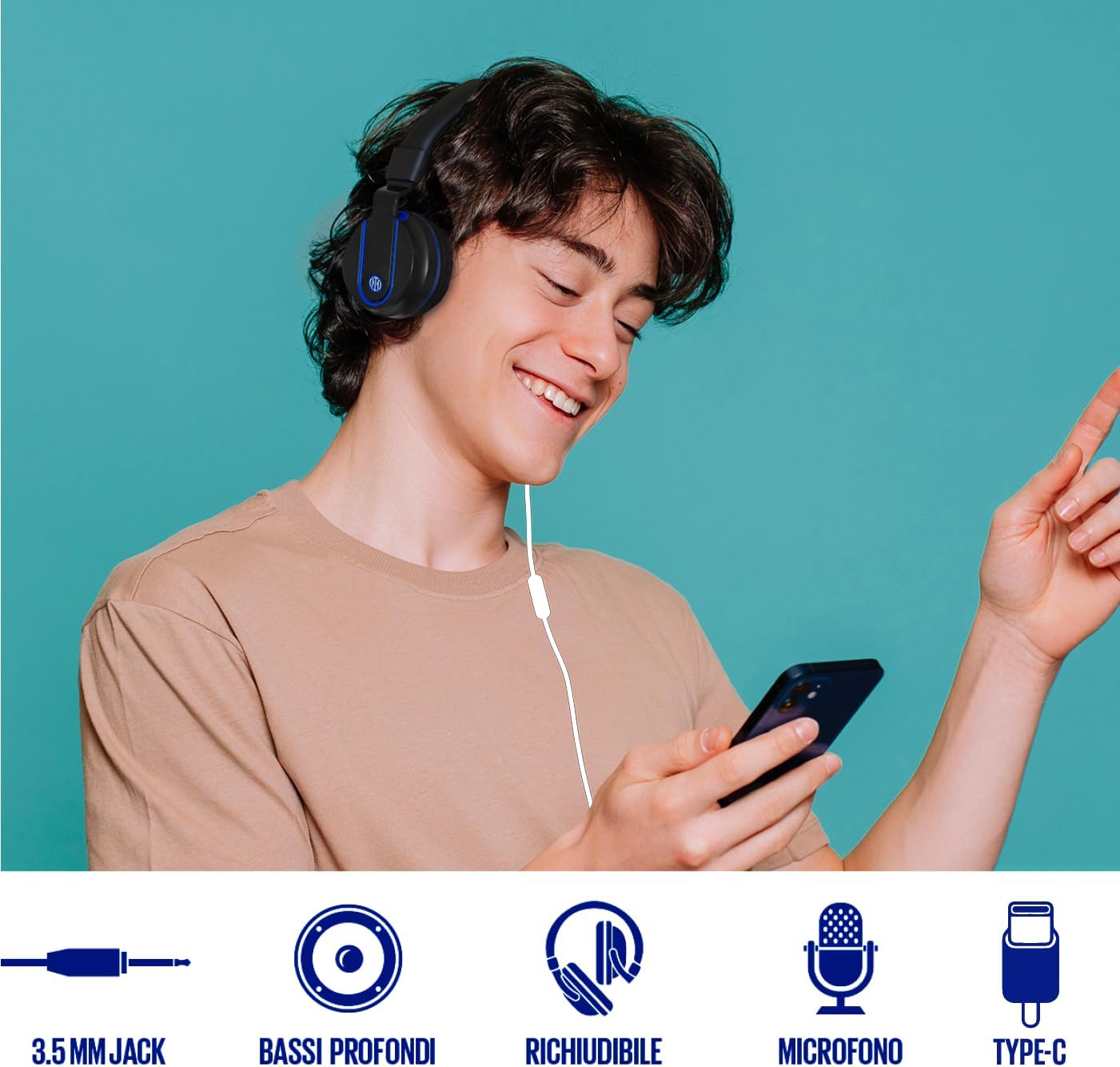 Techmade CUFFIE INTER con Microfono Incorporato - immagine 8