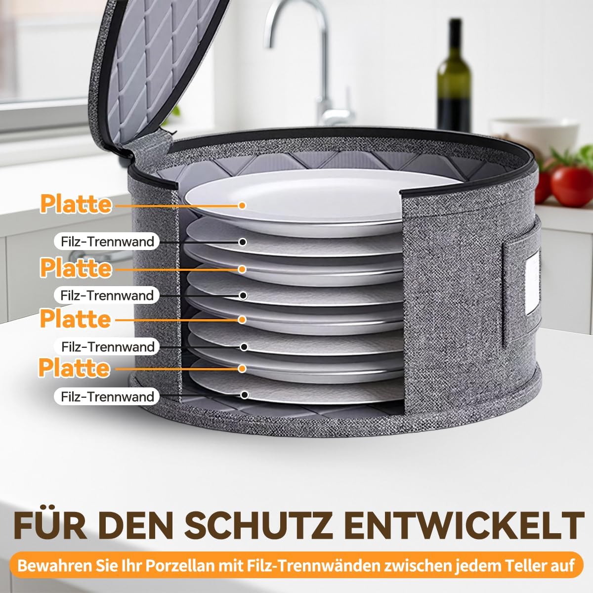 Ceiever Portapiatti da Campeggio in Feltro 5 Pezzi - immagine 7