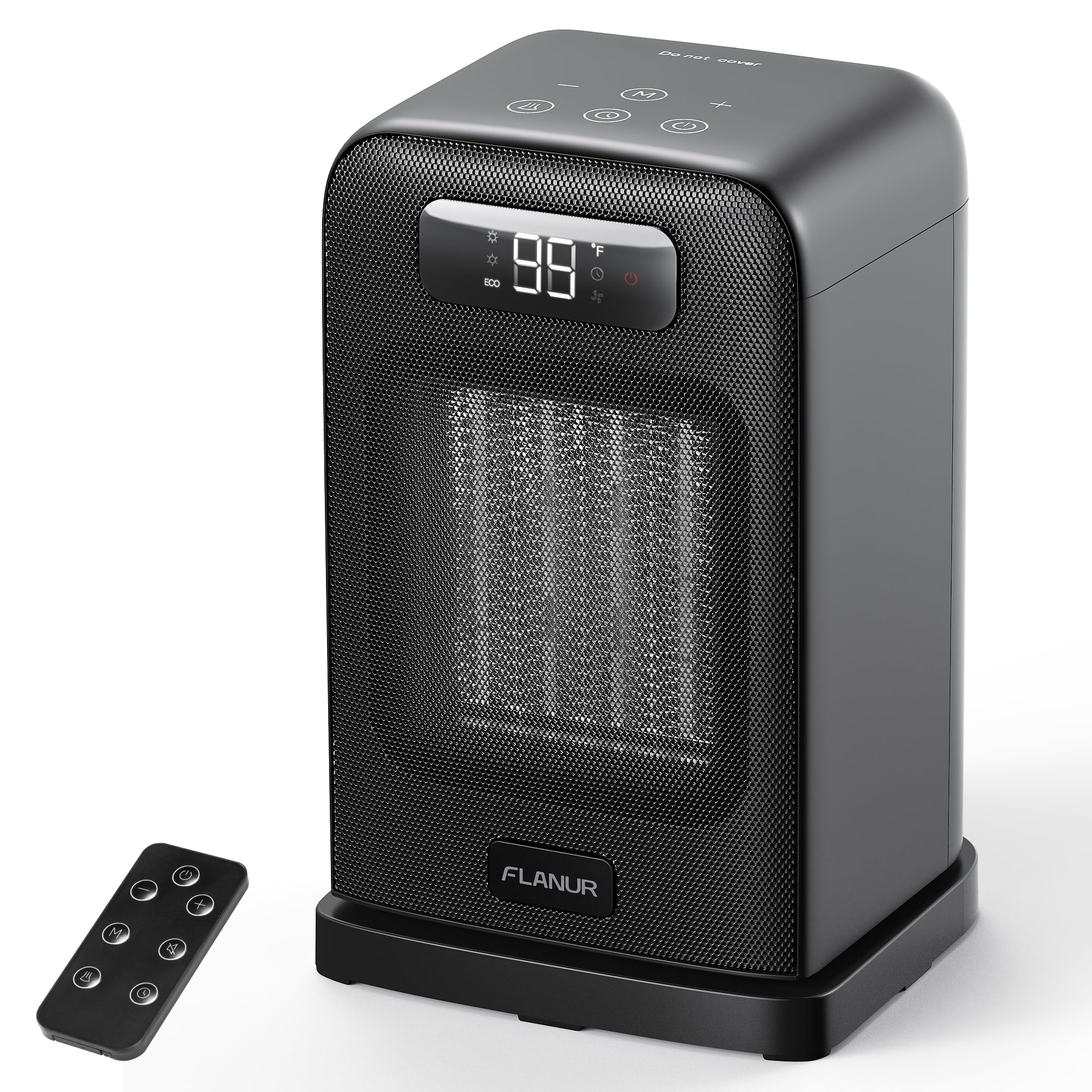 Termoventilatore Portatile 1500W in Ceramica PTC, Nero