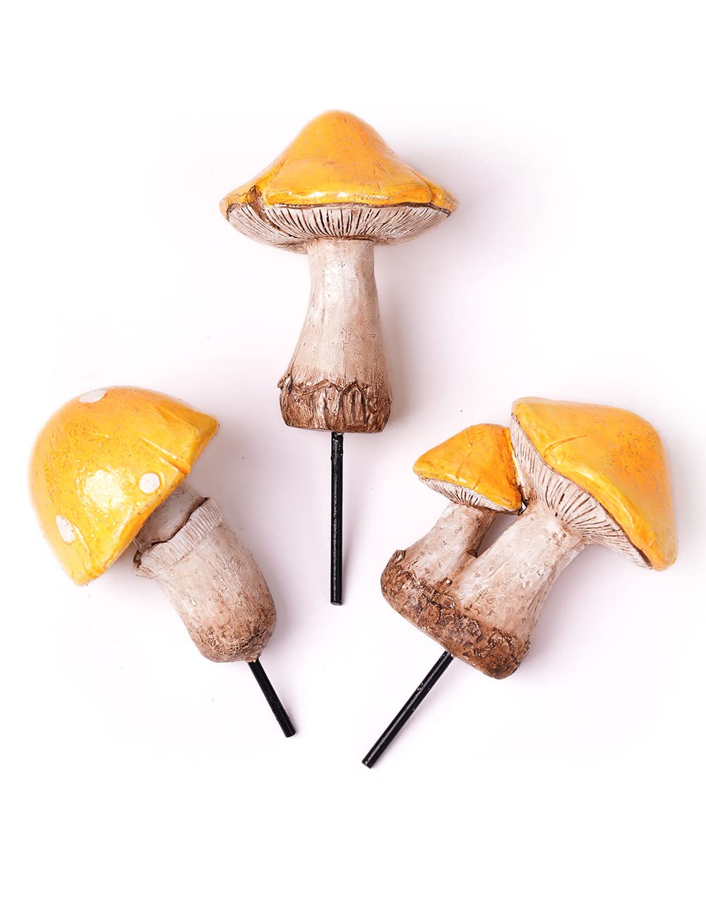 Seinhijo 3pcs Funghi Statuetta Giardino 16cm