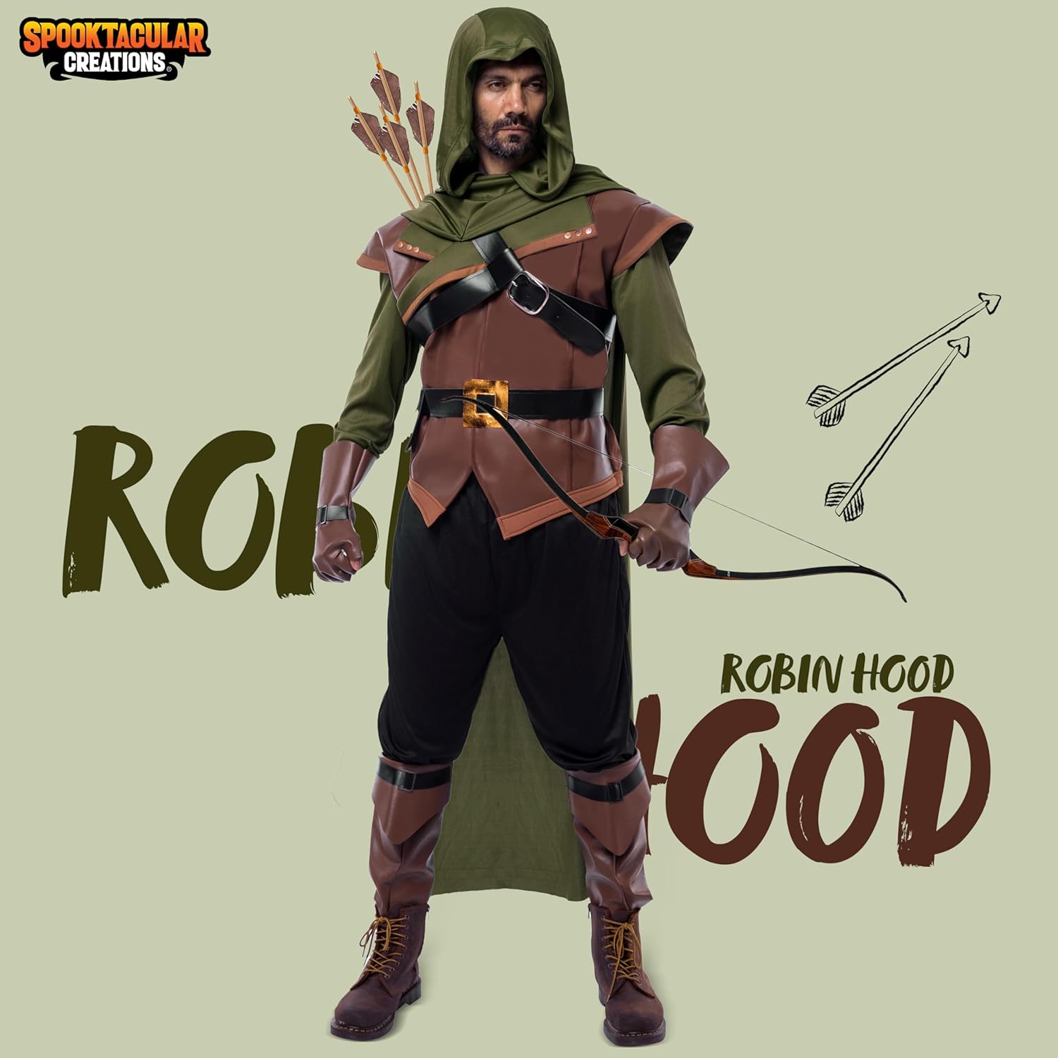 Spooktacular Creations Costume Robin Hood da Uomo - immagine 2