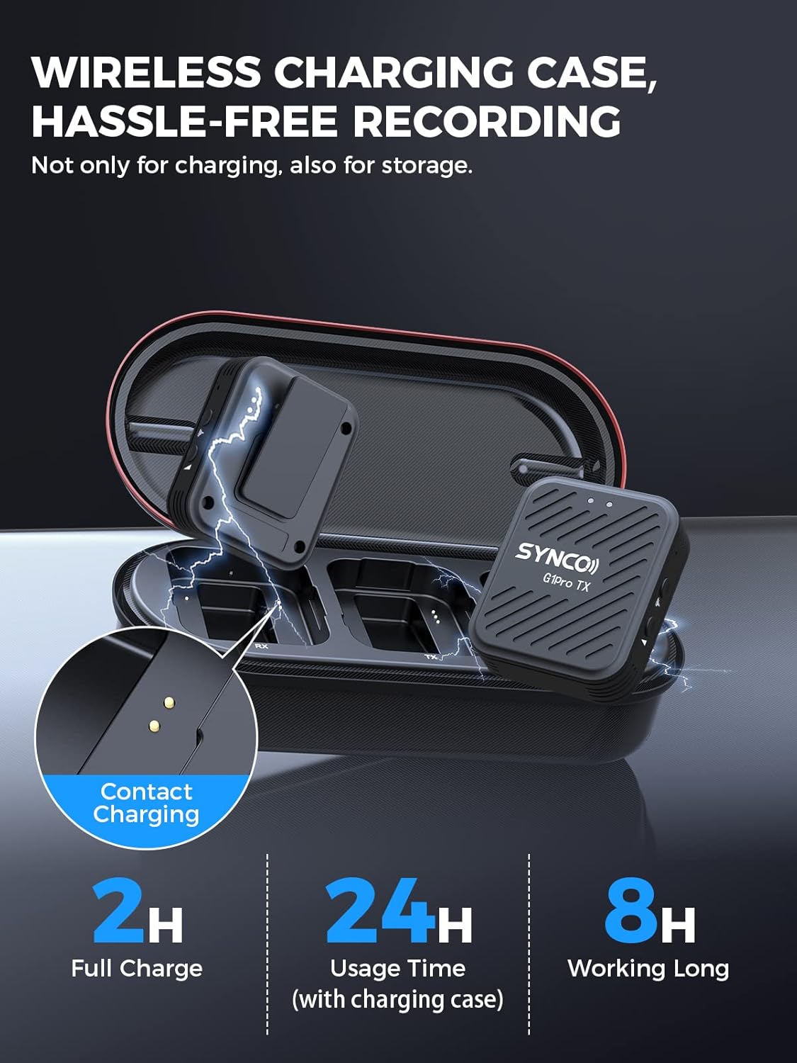 Synco G1(A1) Pro Microfono Lavalier Wireless 2,4 GHz - immagine 3