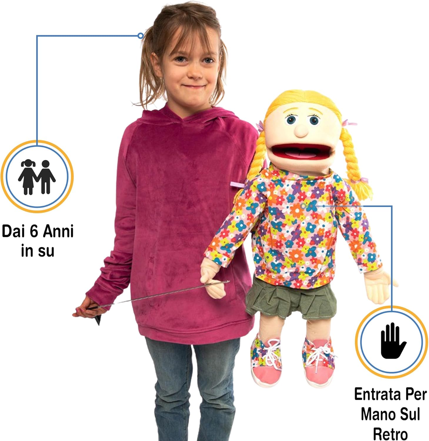 ''Cindy'' - Full Body Puppet 60cm, Peach - immagine 2