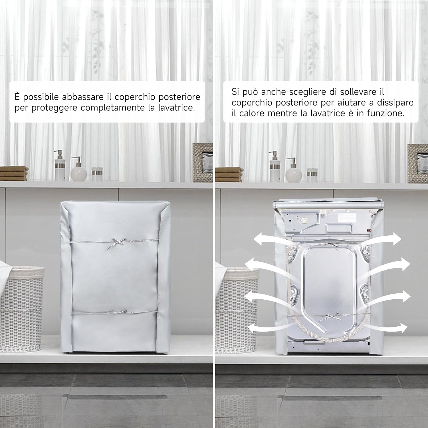 HAUSPROFI Copertura Lavatrice per Esterno 60x64x85 CM - immagine 3