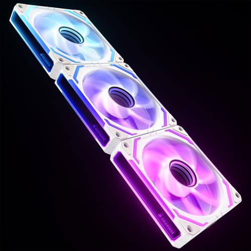 Asiahorse COSMIQ - Ventola PC RGB 120mm 3 Pezzi, Bianco