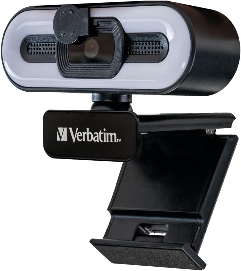 Verbatim Webcam AWC-02 Full HD 1080p con Microfono e Luce - immagine 1
