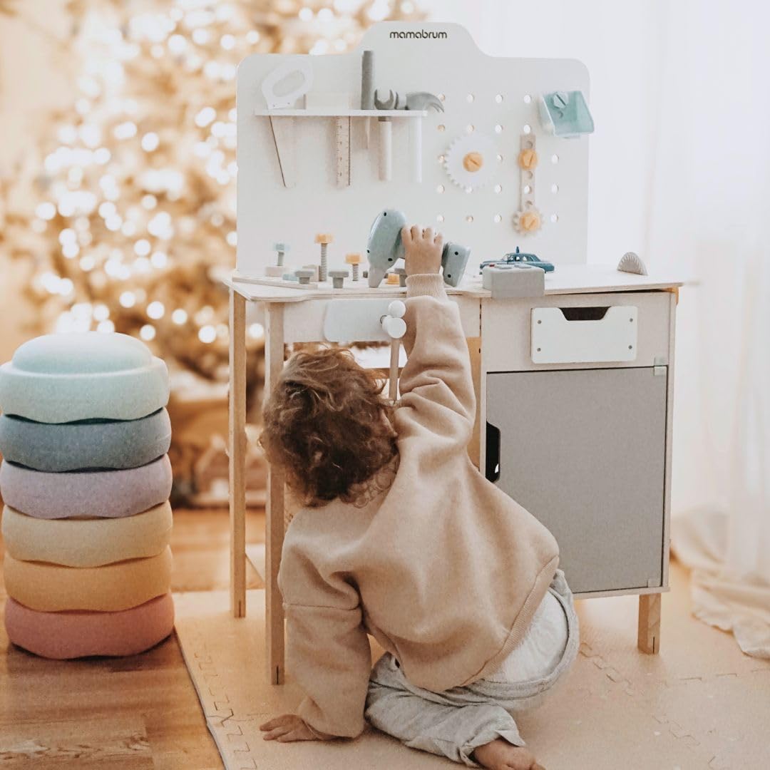 mamabrum Grande Banco da Lavoro in Legno per Bambini - immagine 2