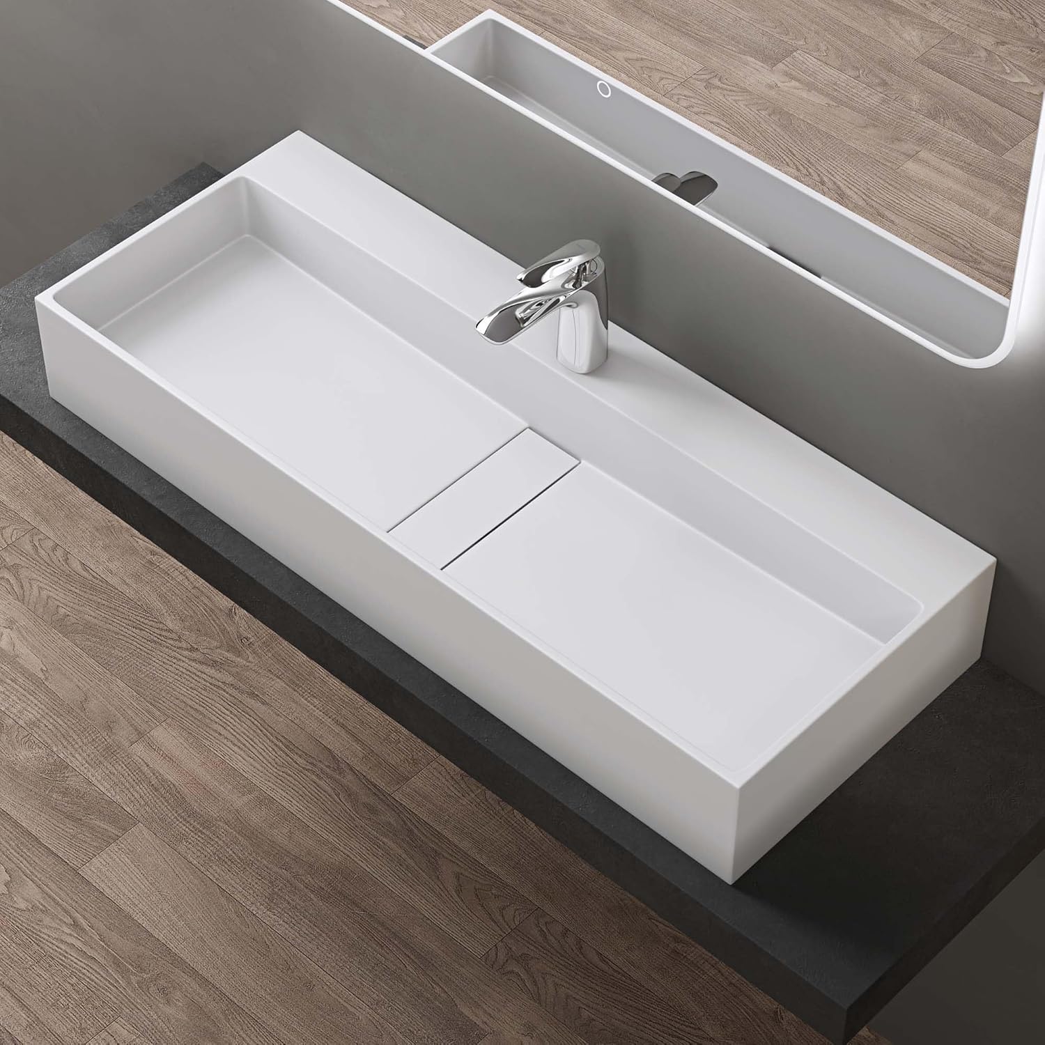 Doporro Lavabo Bagno Sospeso Rettangolare 100x40x14cm