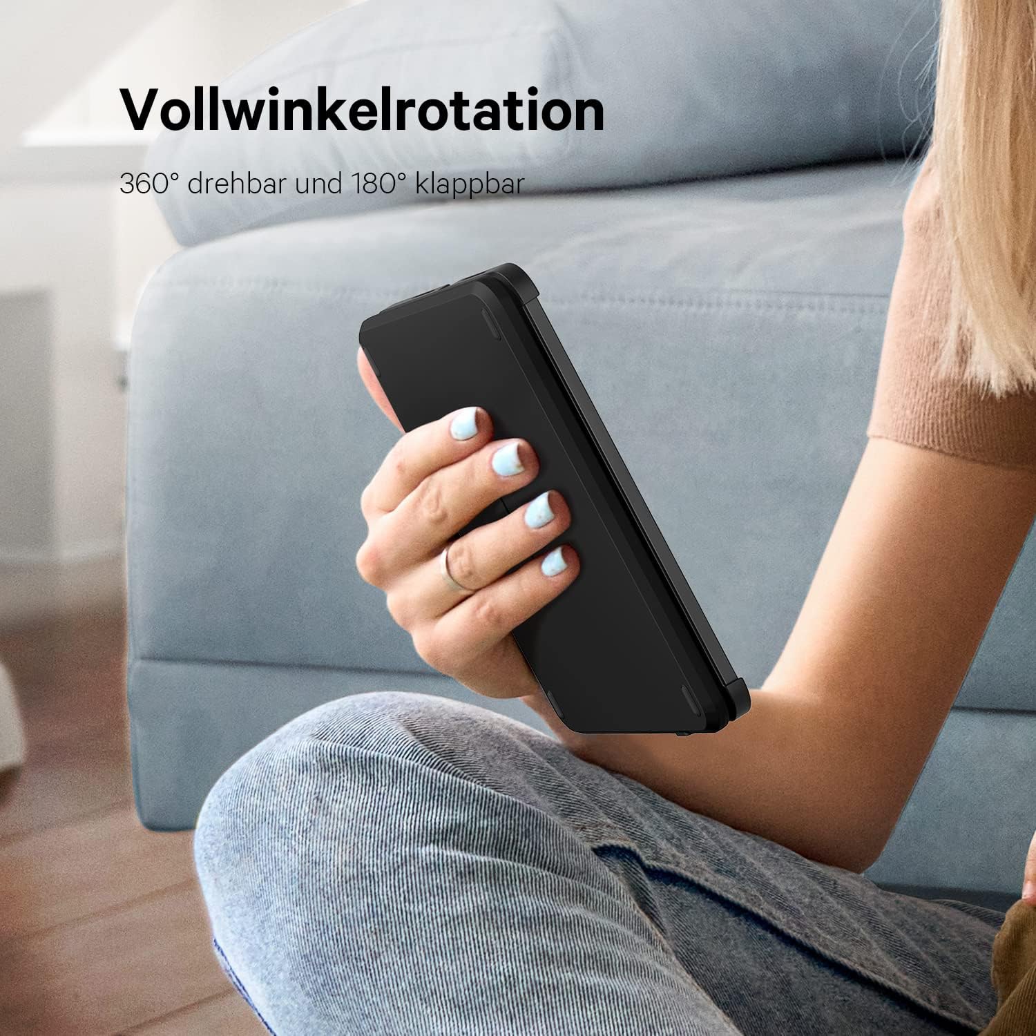 Earto Custodia Tastiera per iPad Mini 7/6 Gen 8,3" QWERTZ, Nero - immagine 5