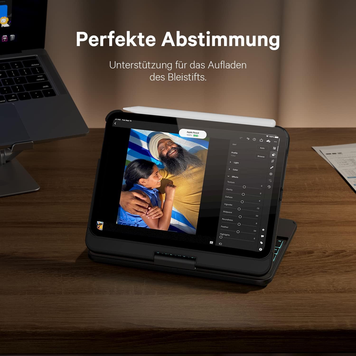 Earto Custodia Tastiera per iPad Mini 7/6 Gen 8,3" QWERTZ, Nero - immagine 6