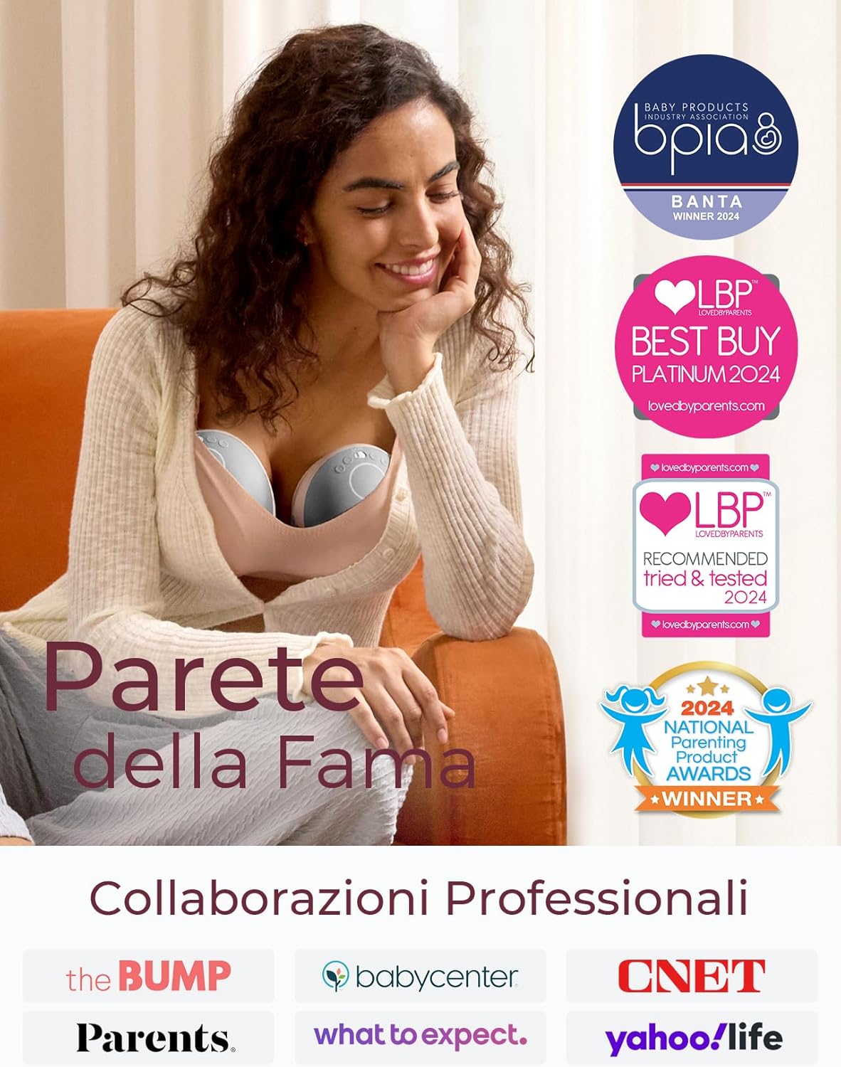 Momcozy Tiralatte Elettrico M9 a Mani Libere, Rosso - immagine 6