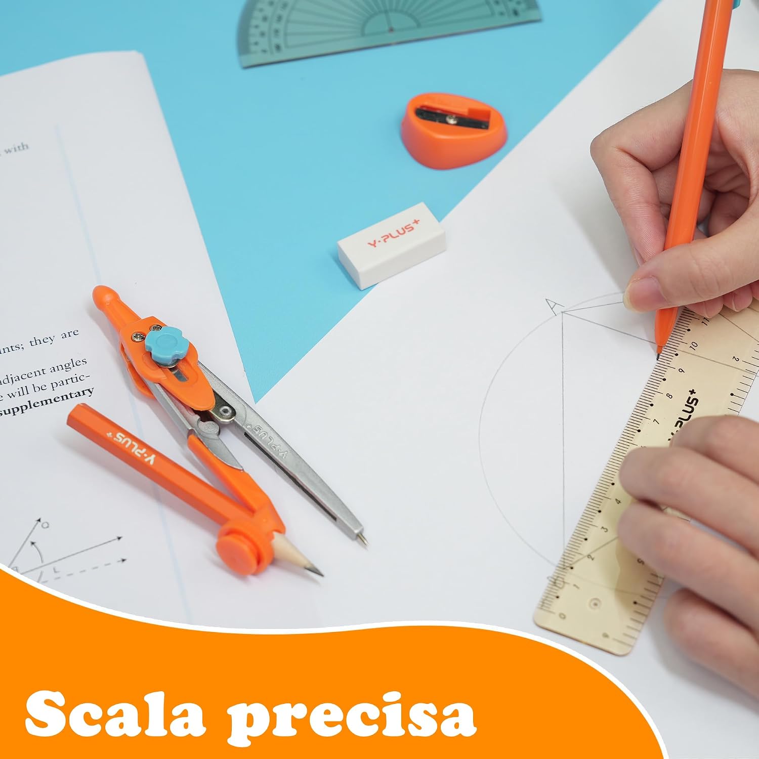 YPLUS Set Geometria per Studenti, Compasso Goniometro Matematica con ...