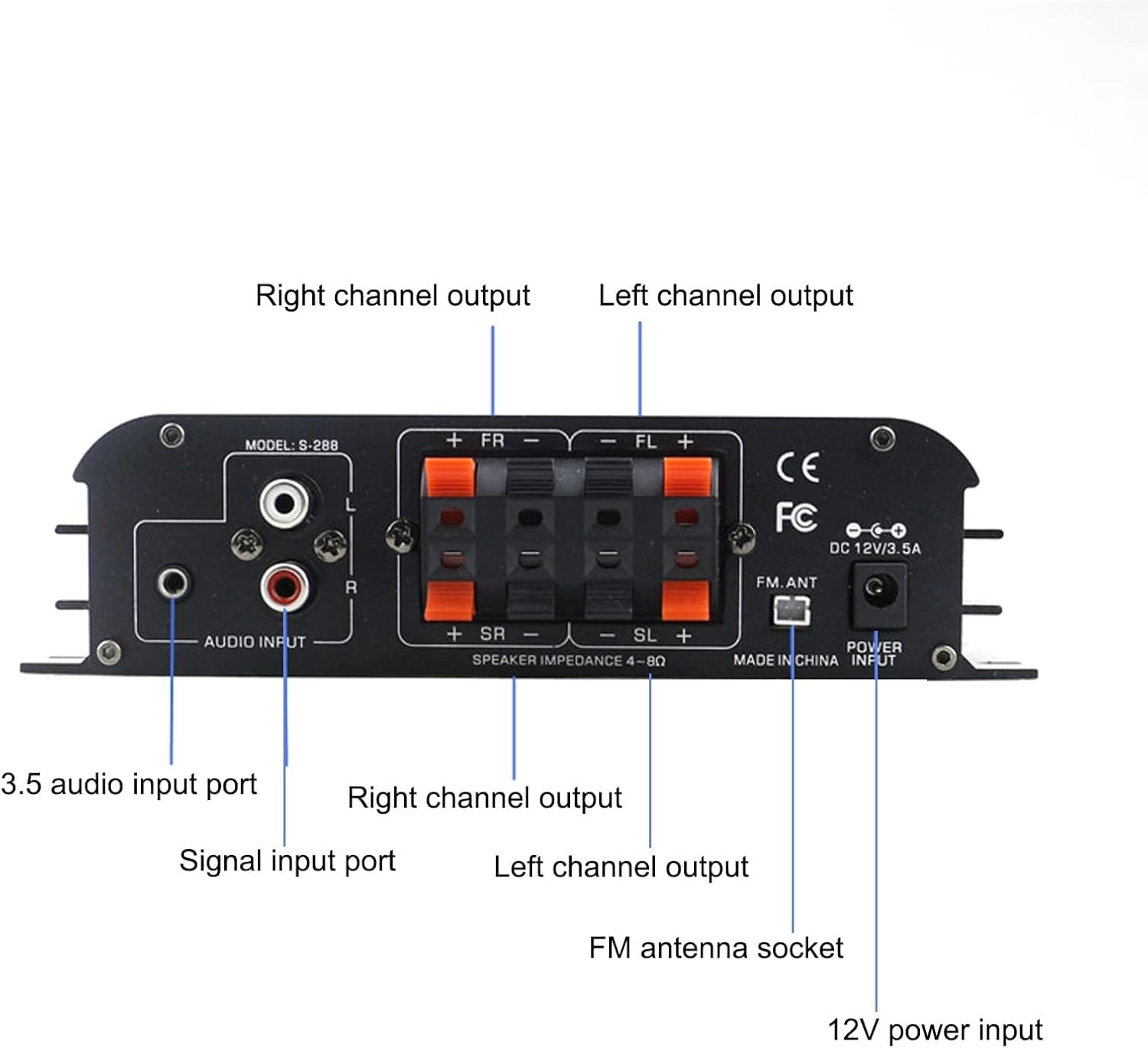 Romicta Amplificatore Stereo Bluetooth 5.0 a 4 Canali - immagine 3