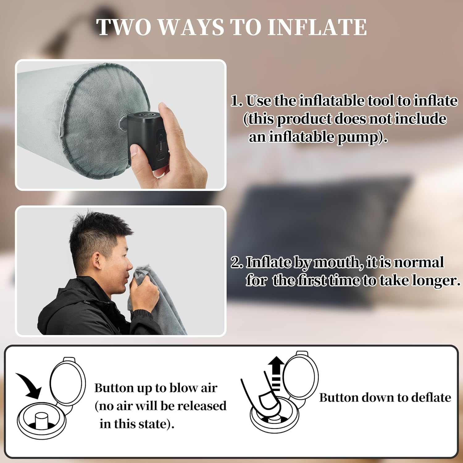 Ontyzz Cuscino Corpo Gonfiabile Lungo - immagine 4