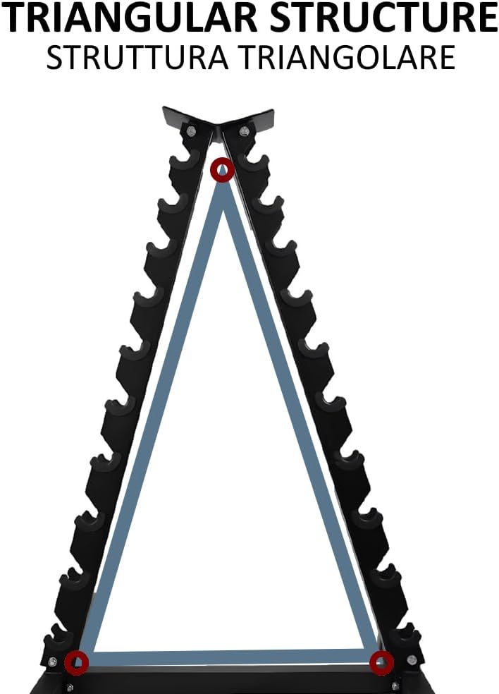 Supporto Manubri a Piramide in Acciaio - immagine 4