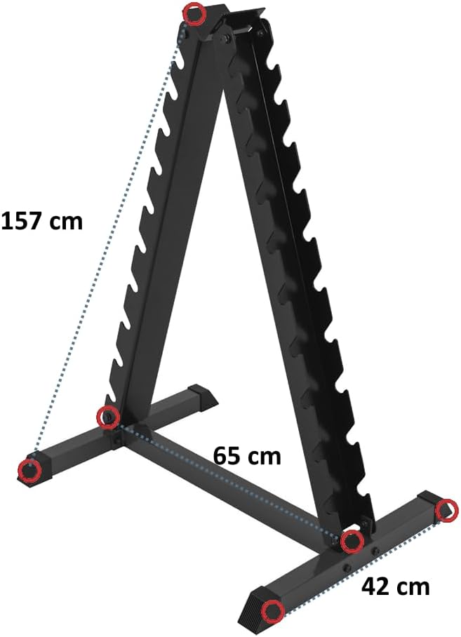 Supporto Manubri a Piramide in Acciaio - immagine 7