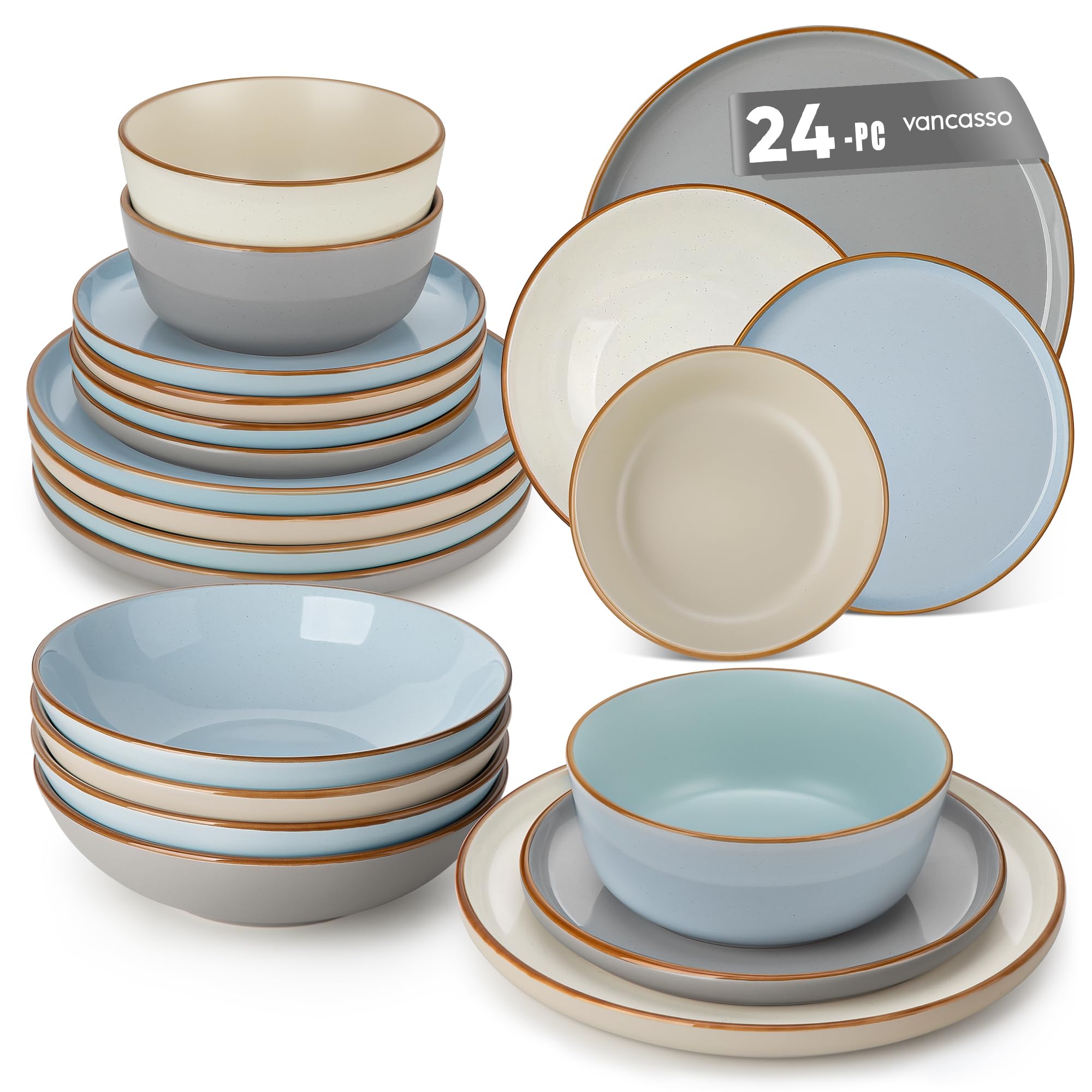 Vancasso RENO Servizio Piatti 24 Pezzi per 6 Persone