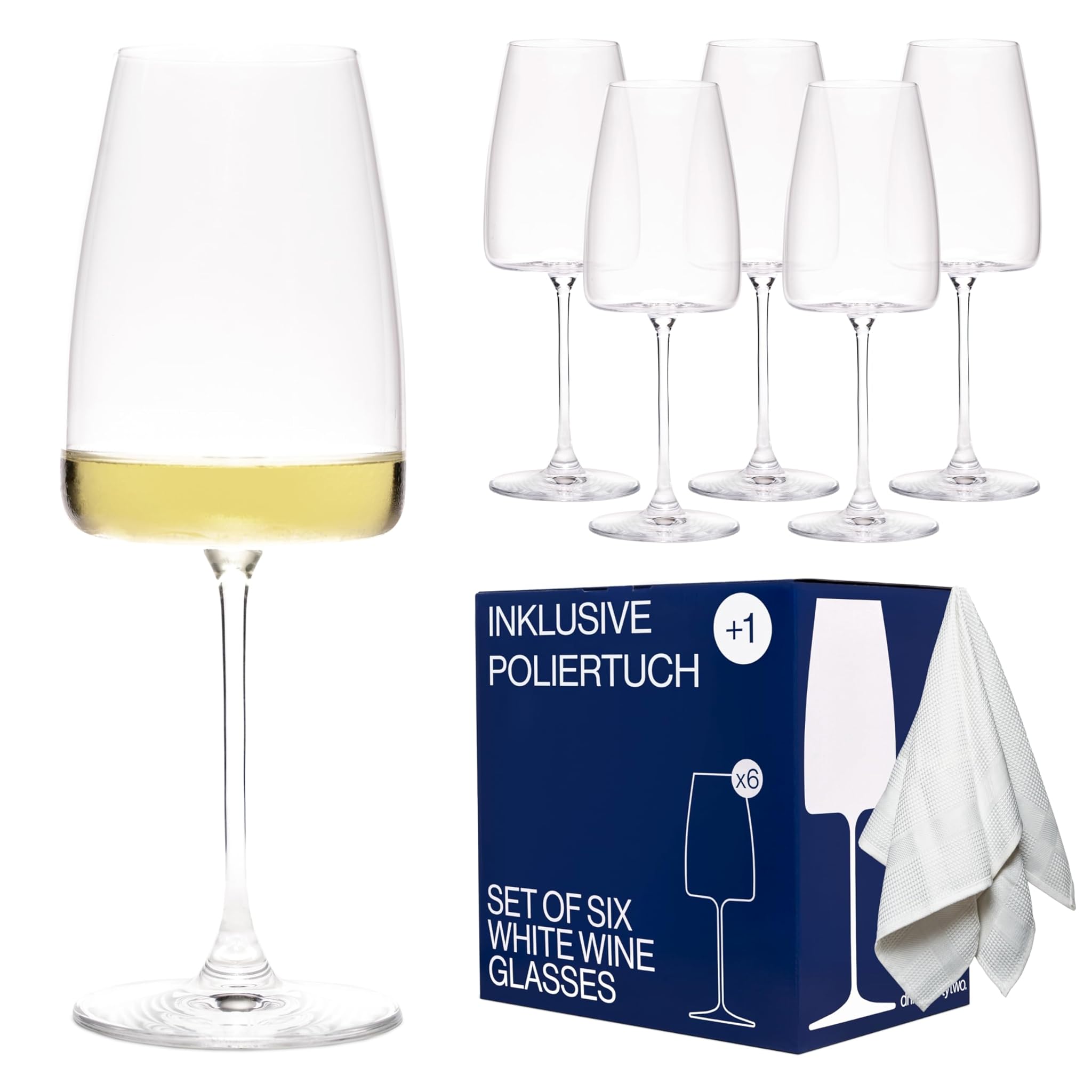 MOMENT WHITE - Set 6 Bicchieri da Vino Bianco 420 ml