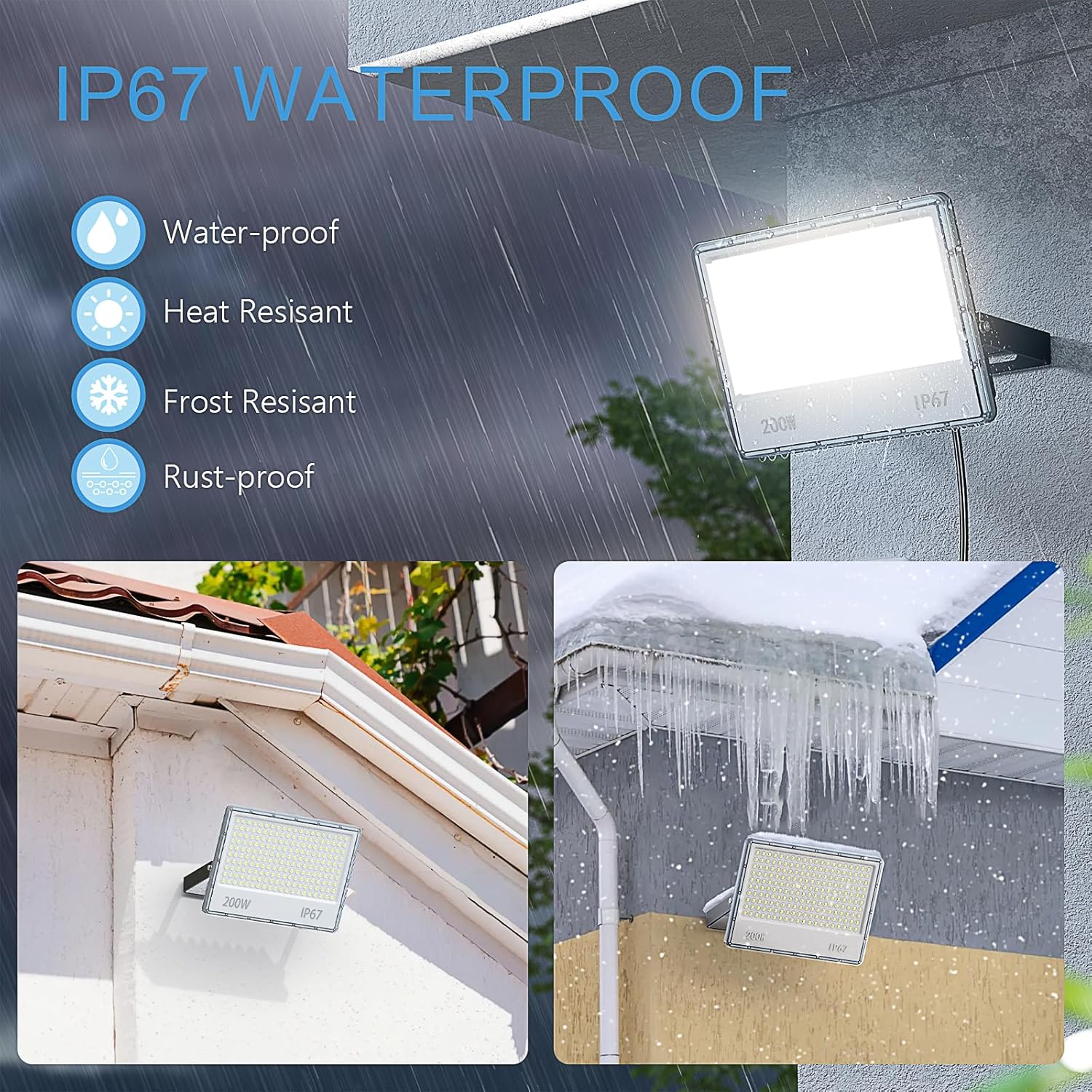 Faretto LED da Esterno 200W - 20000LM (2 Pezzi) - immagine 5