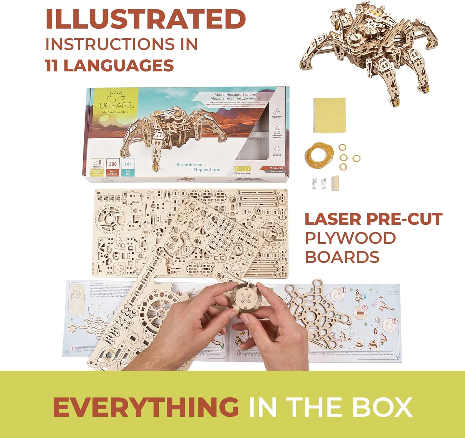 Ugears Hexapod Explorer - Puzzle 3D Robot Meccanico - immagine 5