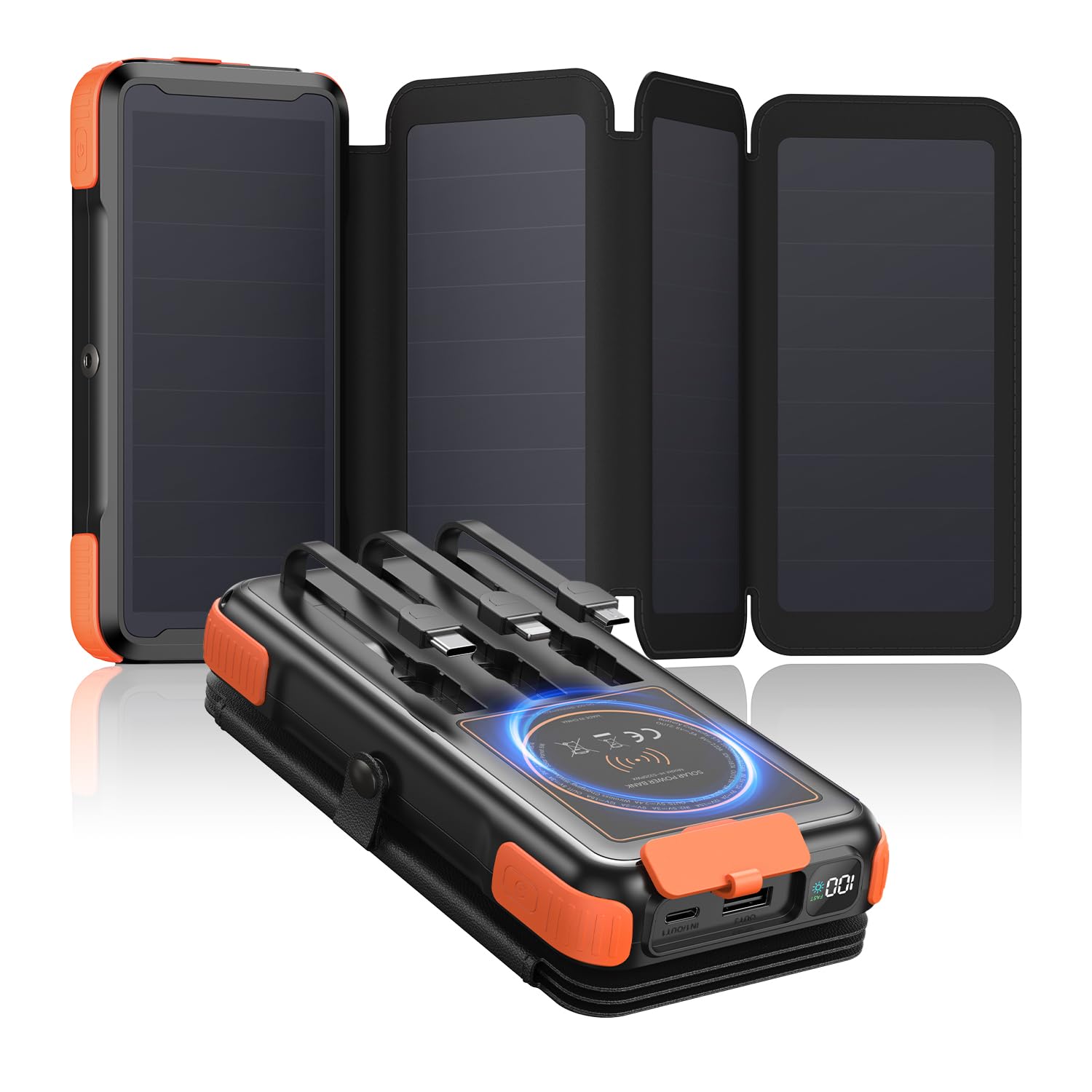 Fandealo Caricabatterie Solare 25000mAh Wireless Power Bank