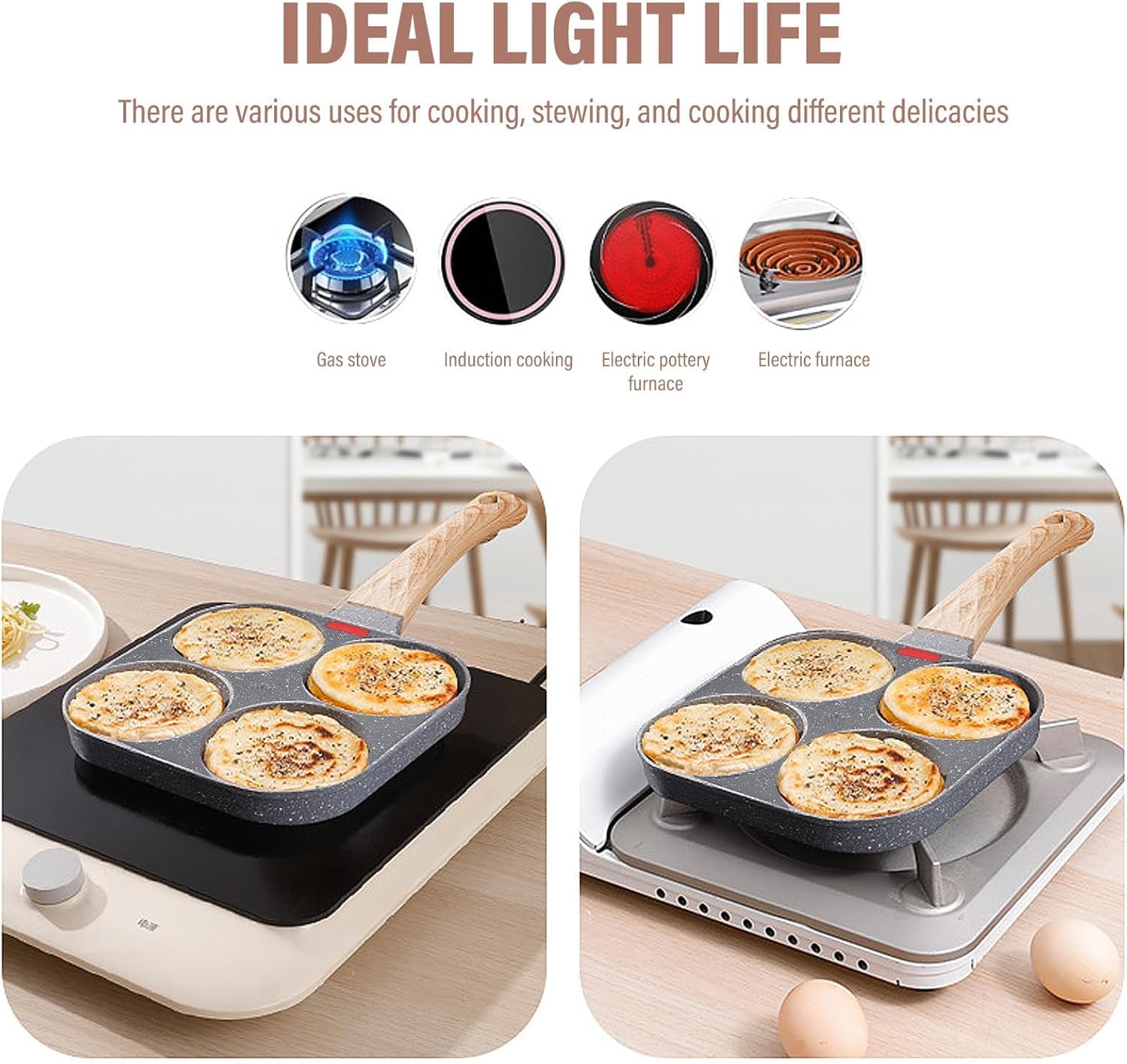 Padella Pancake 4 Fori per Induzione e Gas - immagine 3