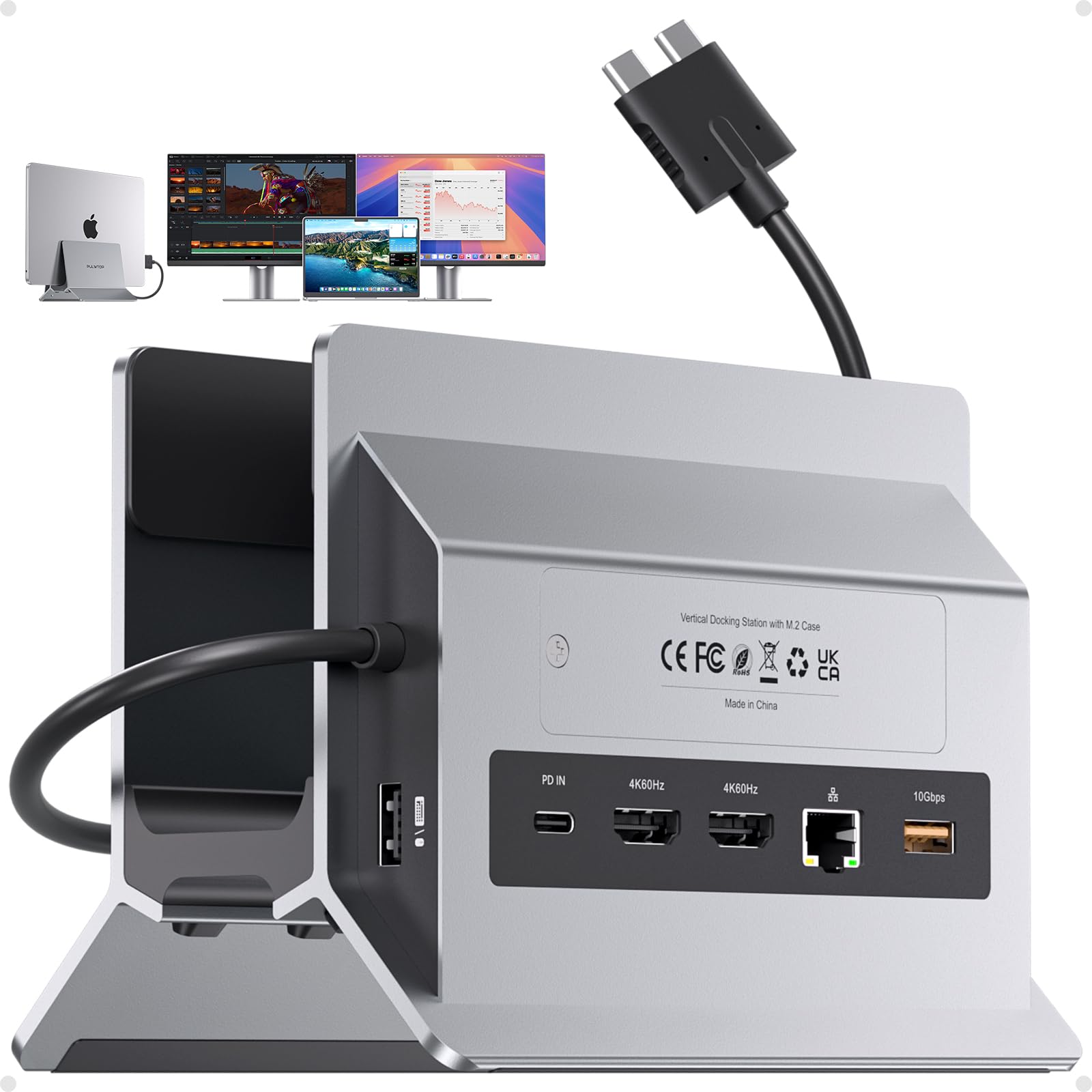 MacBook Docking Station Dual Monitor USB-C 4K@60Hz
