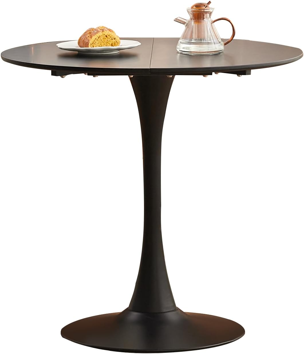 Grandca Home Tavolo da Pranzo Rotondo 80 cm, Nero - immagine 1
