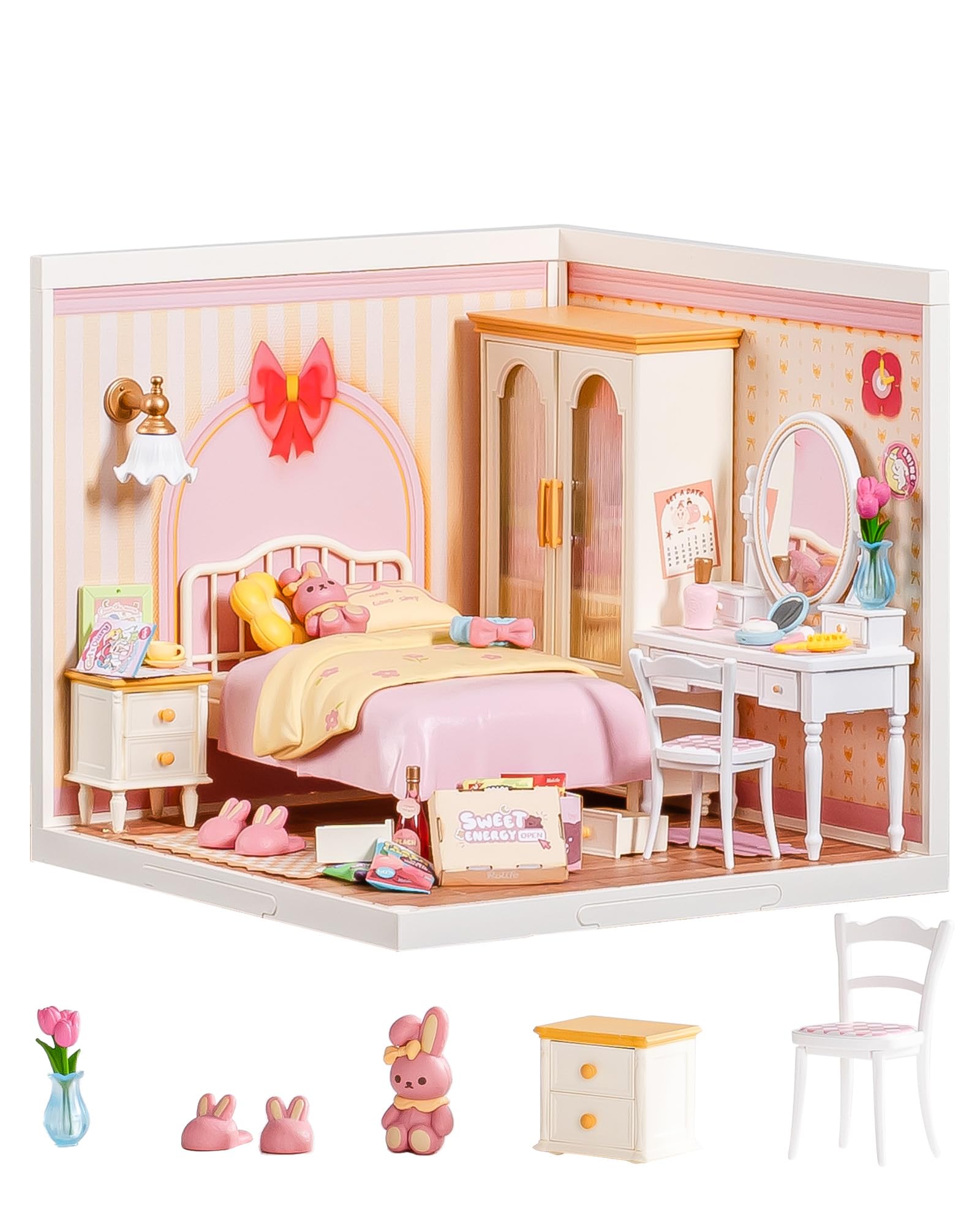 Rolife Kit Casa in Miniatura Fai-da-Te - Lovely Pink Bedroom