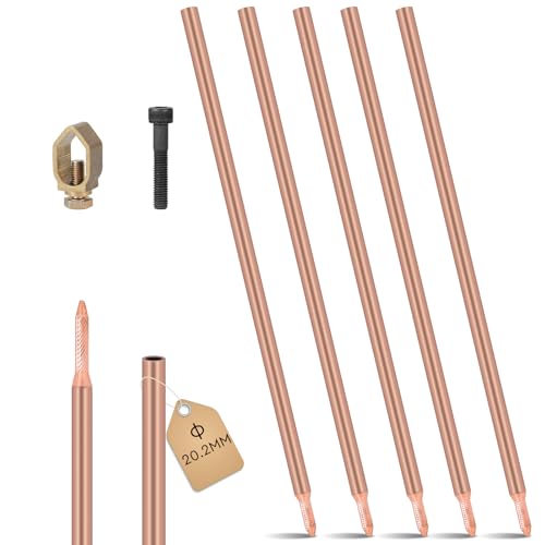 Barra di Terra 1m con Rivestimento Rame Elettrolitico - 5 Pezzi