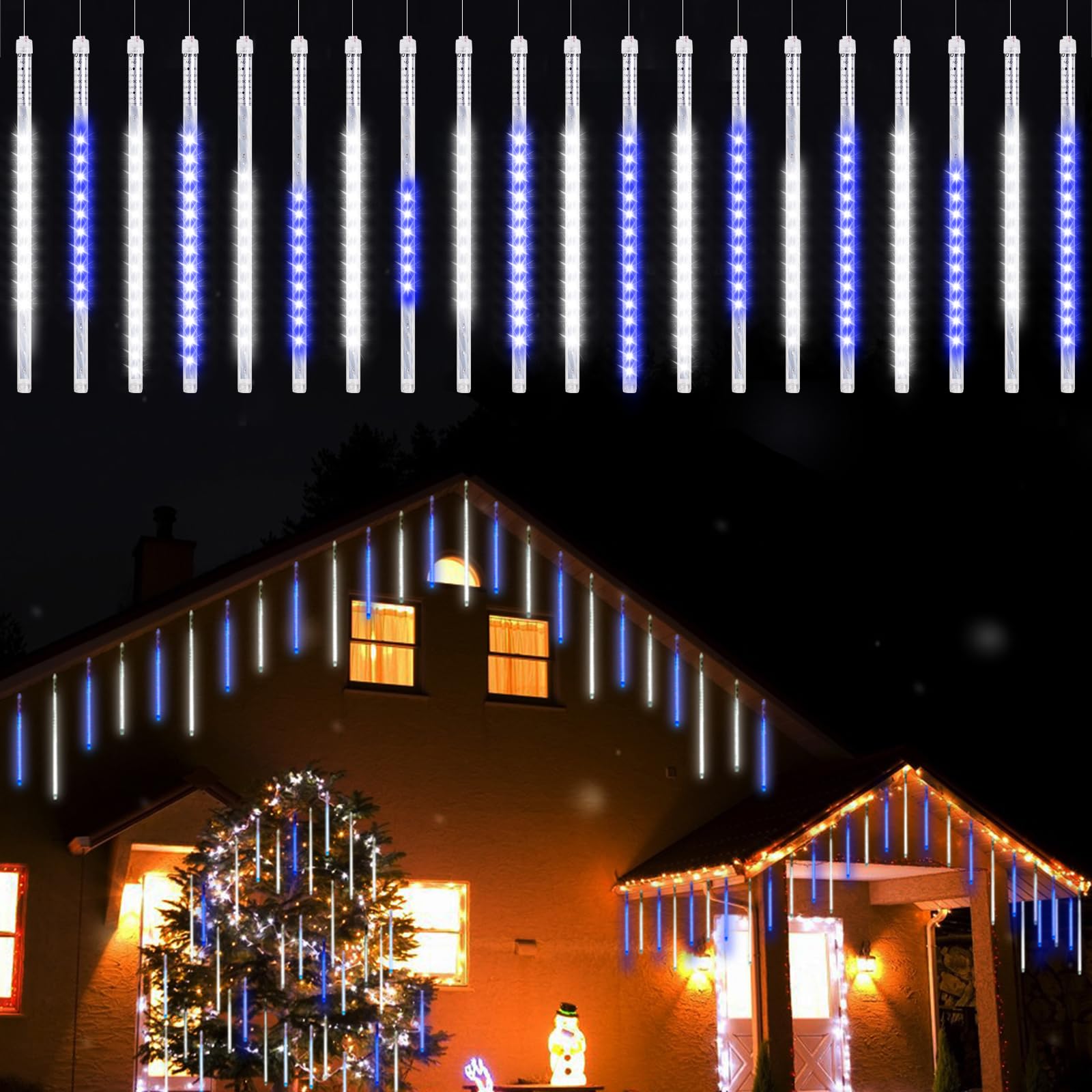 Vikdio Luci di Natale Esterno Pioggia di Meteoriti 6,65m