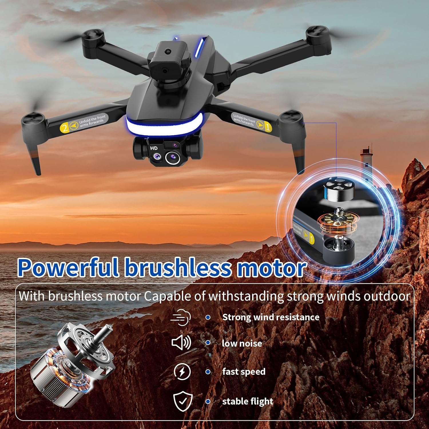 Obest Drone Pieghevole con Telecamera 1080P HD - immagine 4