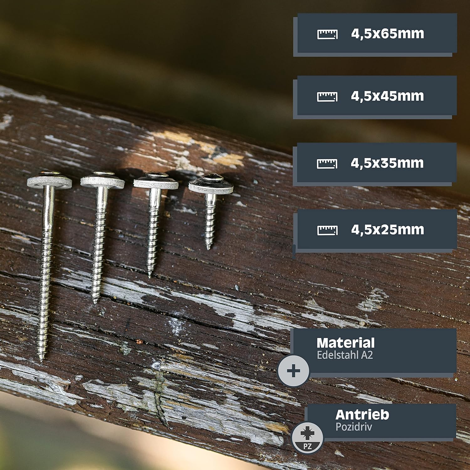 HELPMATE Viti Spengler 4,5x65mm 150pz, Acciaio Inox A2 - immagine 3