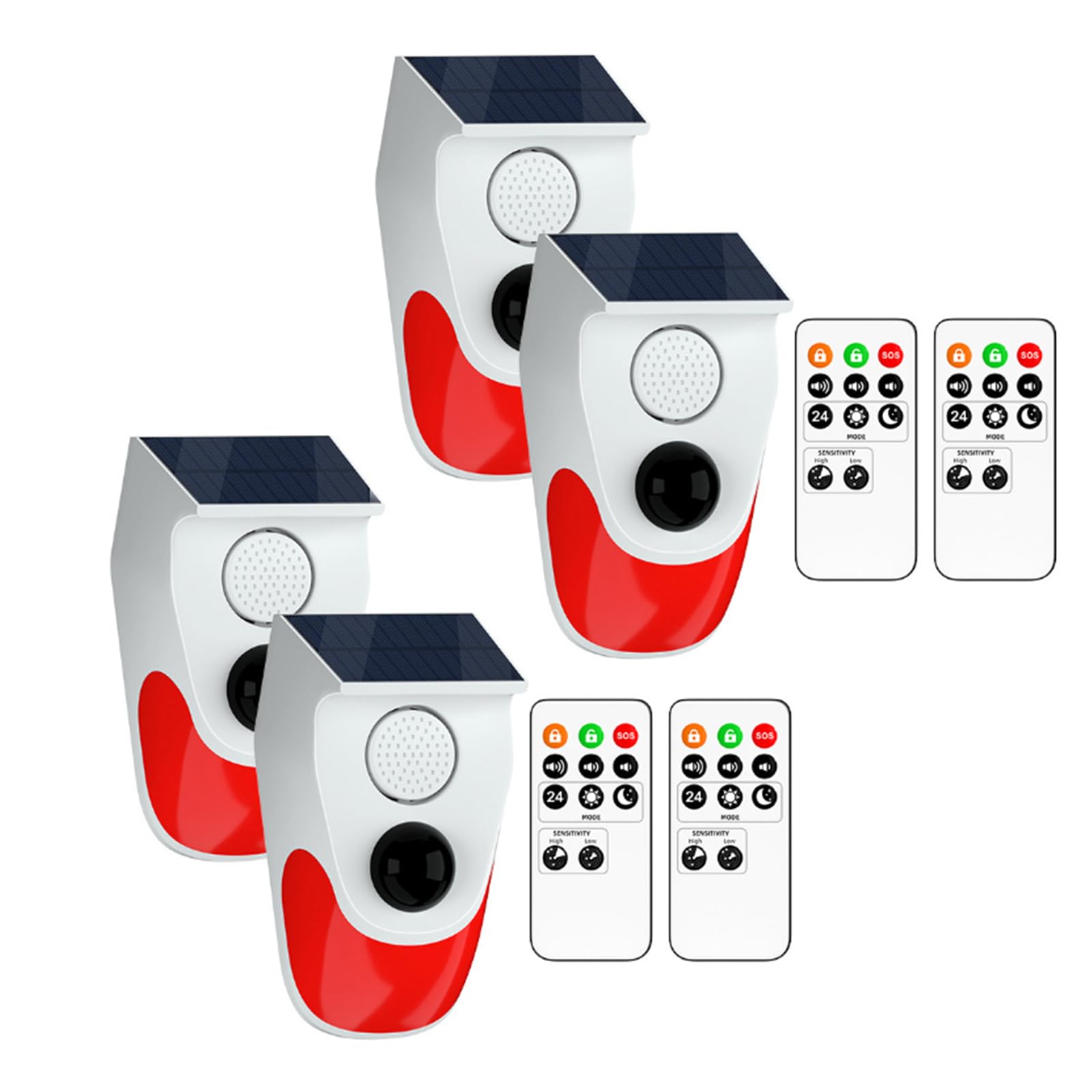 Chatthen Sistemi di Sicurezza Domestica Allarme Solare (4 pz)