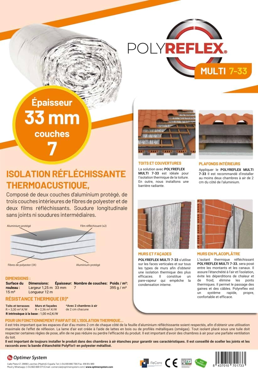 Polyreflex MULTI 7-33 - Isolante Termico 1,25x12m - immagine 2