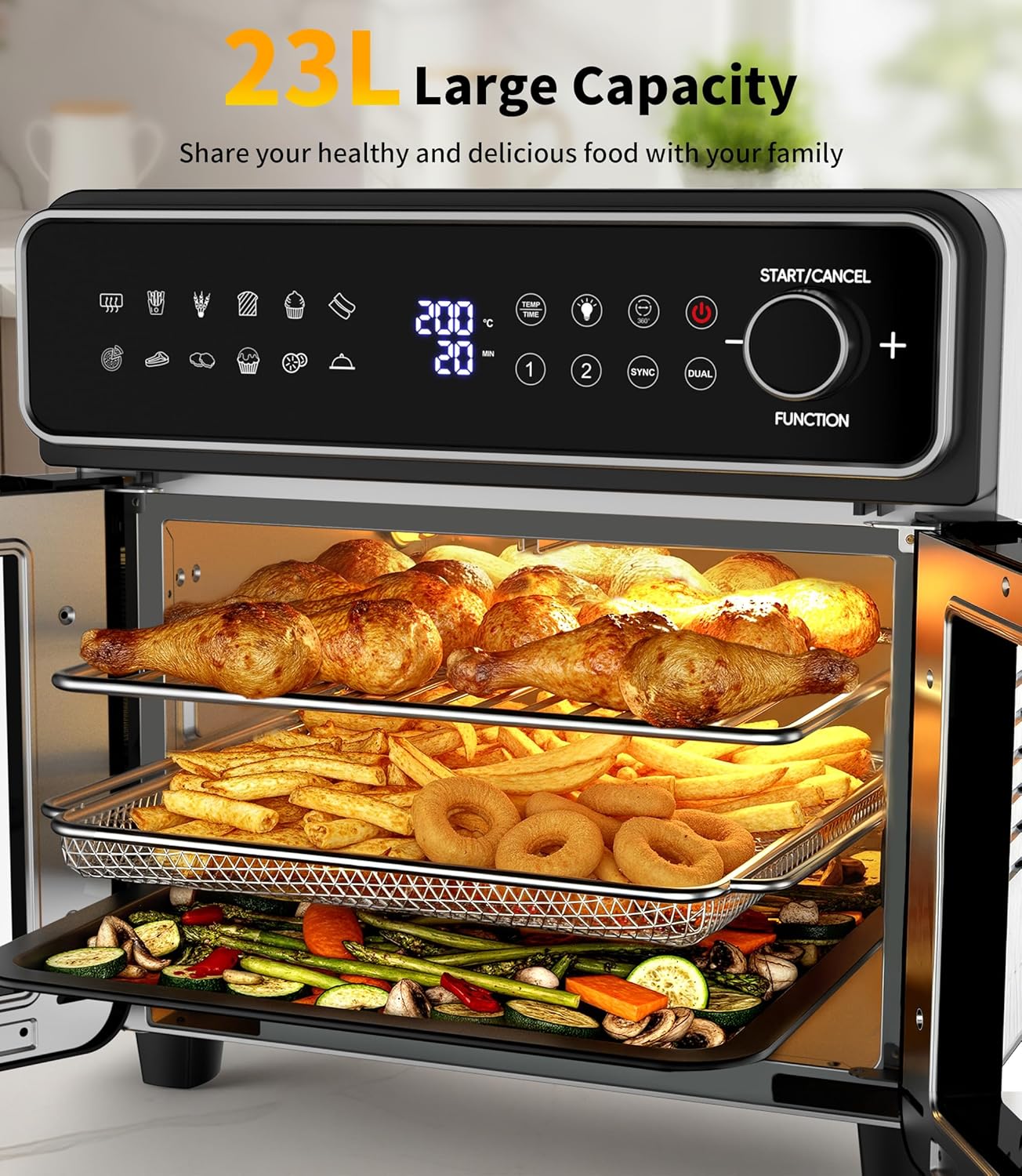 Friggitrice ad Aria 23L Mini Forno 2600W - immagine 2