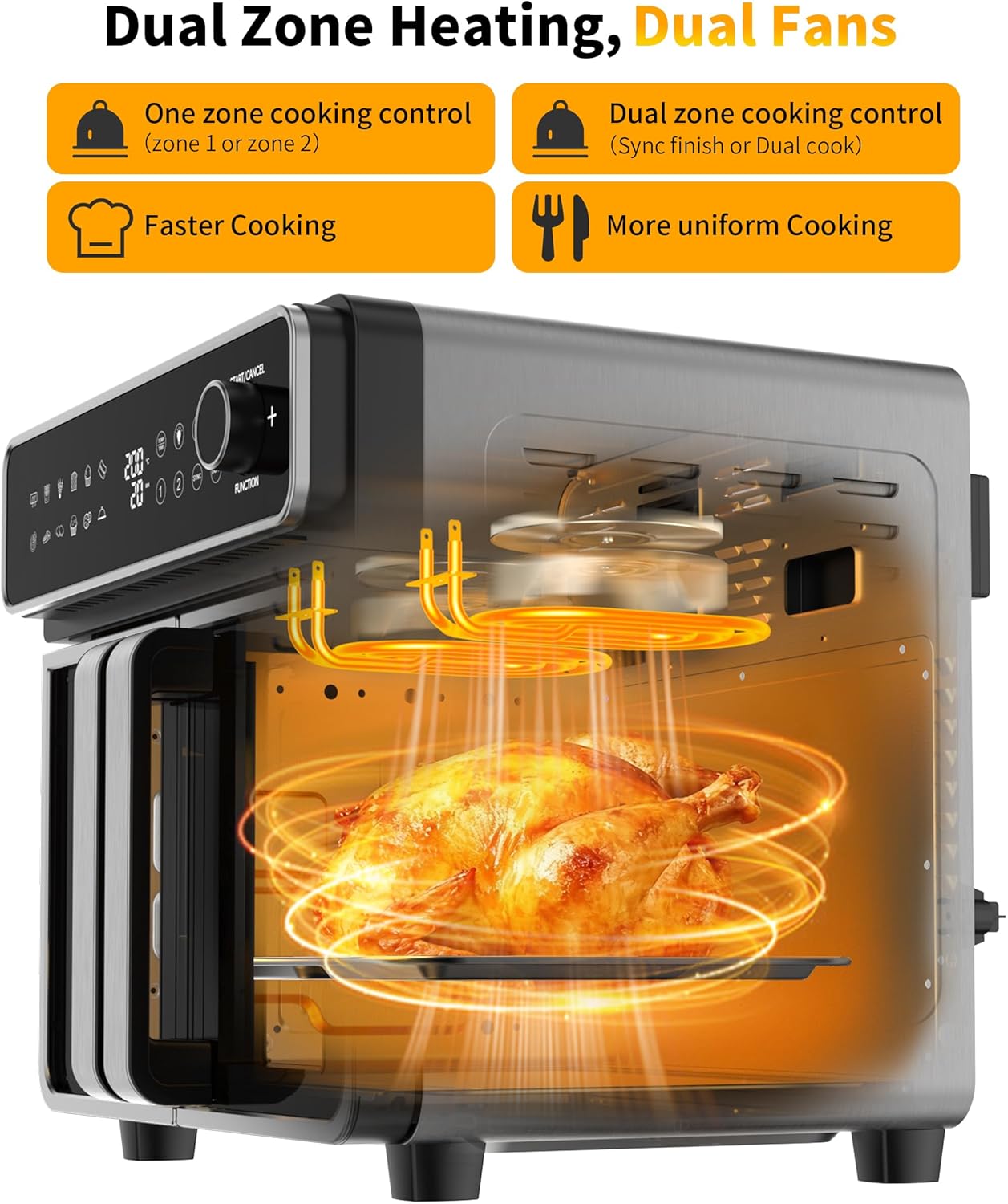 Friggitrice ad Aria 23L Mini Forno 2600W - immagine 4