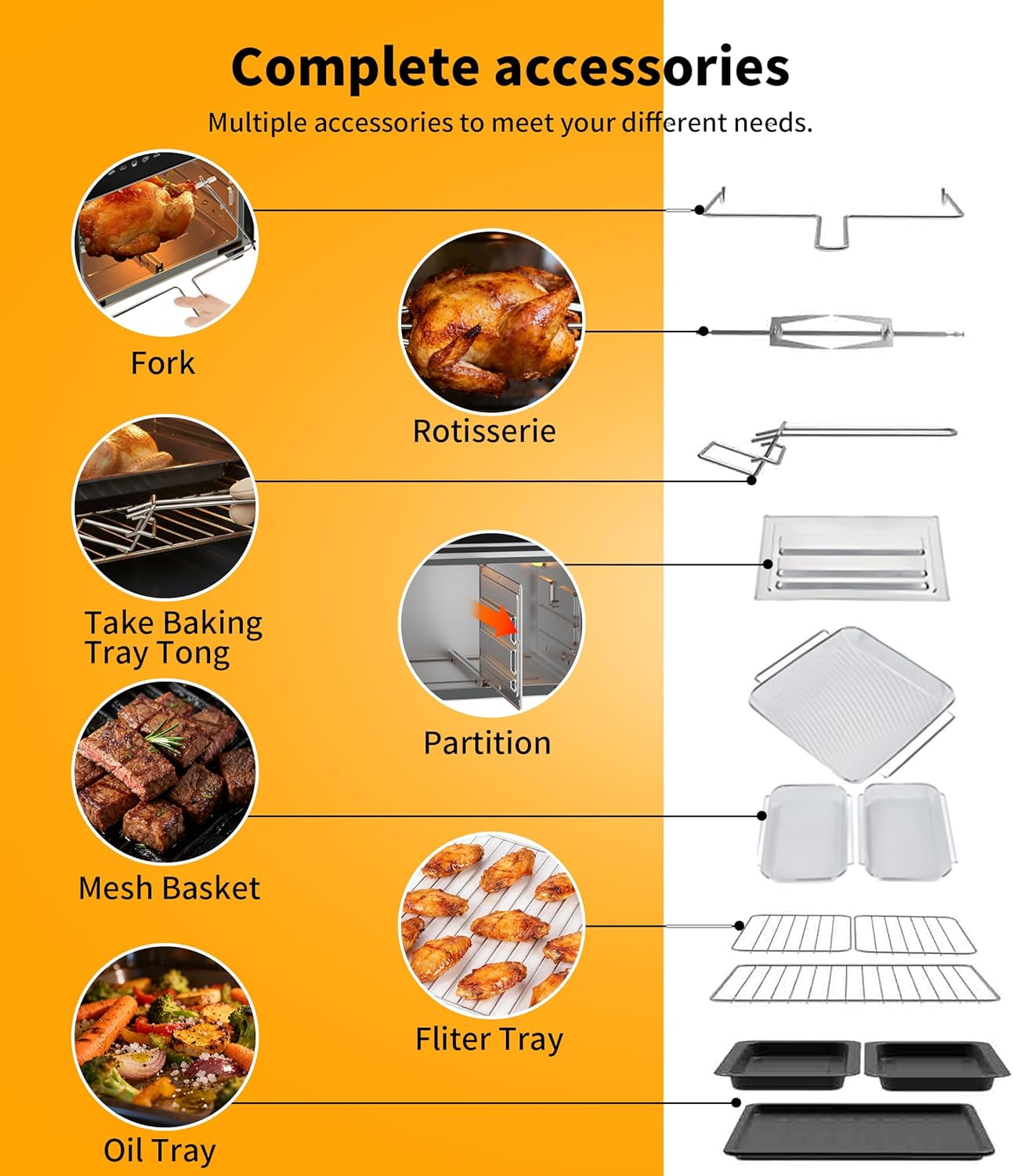 Friggitrice ad Aria 23L Mini Forno 2600W - immagine 5