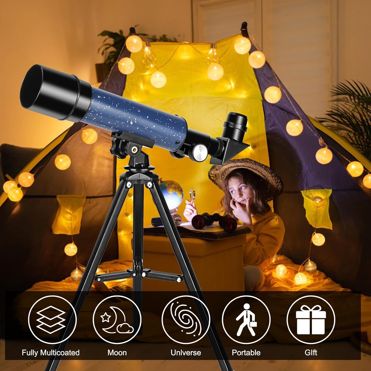 Telescopio da Viaggio 50mm, Lunghezza Focale 360mm - immagine 5