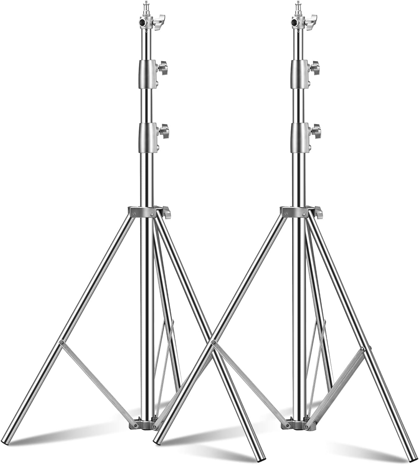 Supporto Luce 2,8m Treppiedi Acciaio Inox Ammortizzato (2 pz) - immagine 1