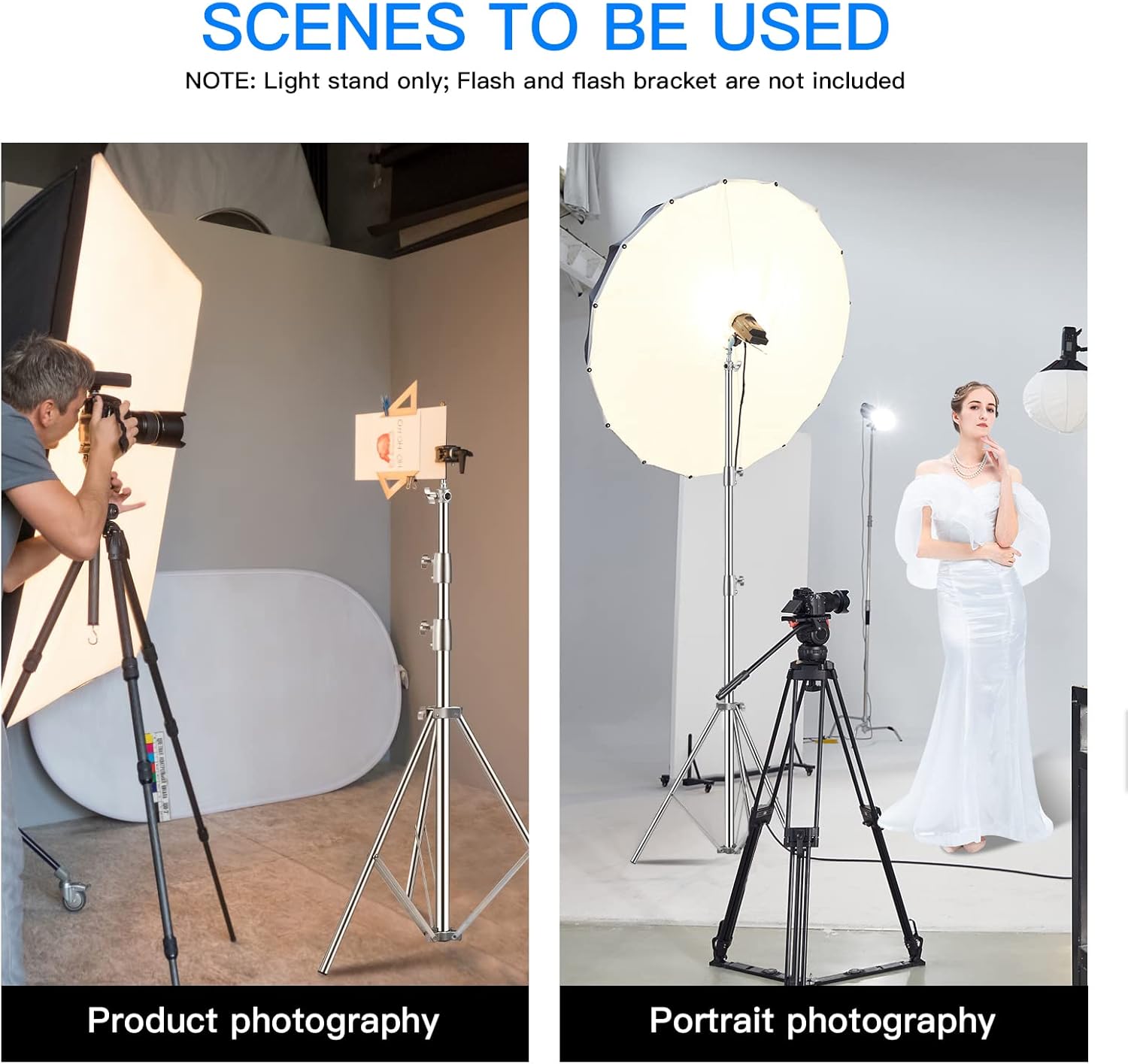 Supporto Luce 2,8m Treppiedi Acciaio Inox Ammortizzato (2 pz) - immagine 5